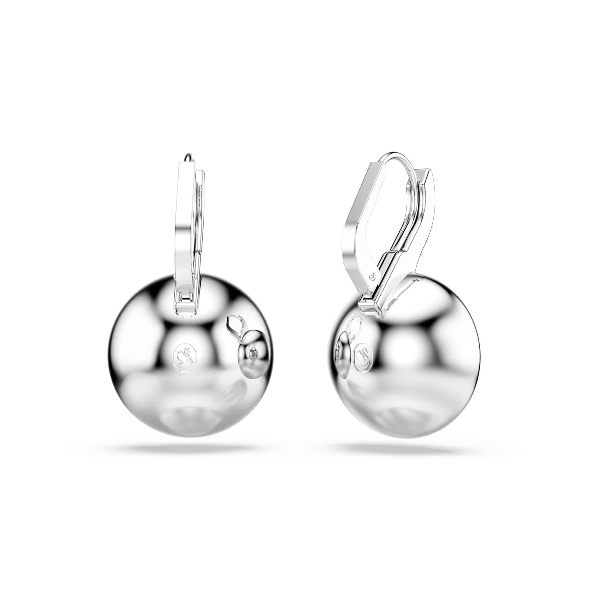 Swarovski Millenia Drop Earrings, Round Cut, White, Rhodium Plated -Swarovski