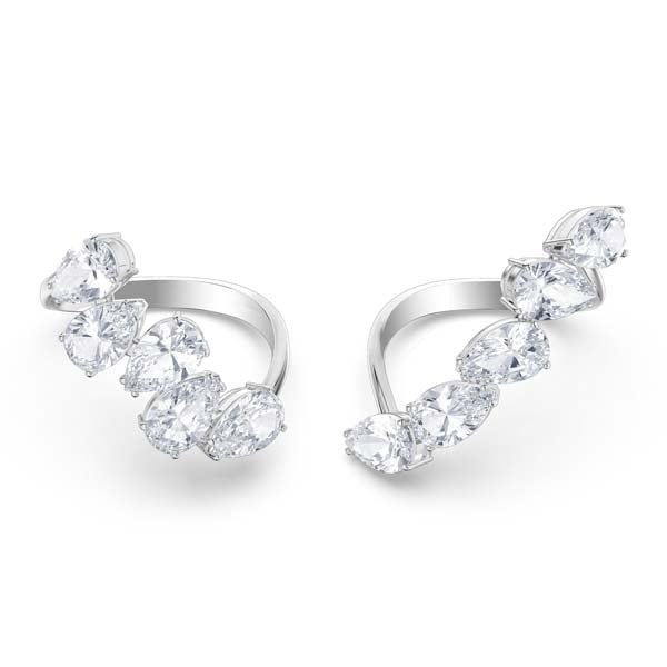 Swarovski Millenia Ring, Set (2), White, Rhodium Plated -Swarovski