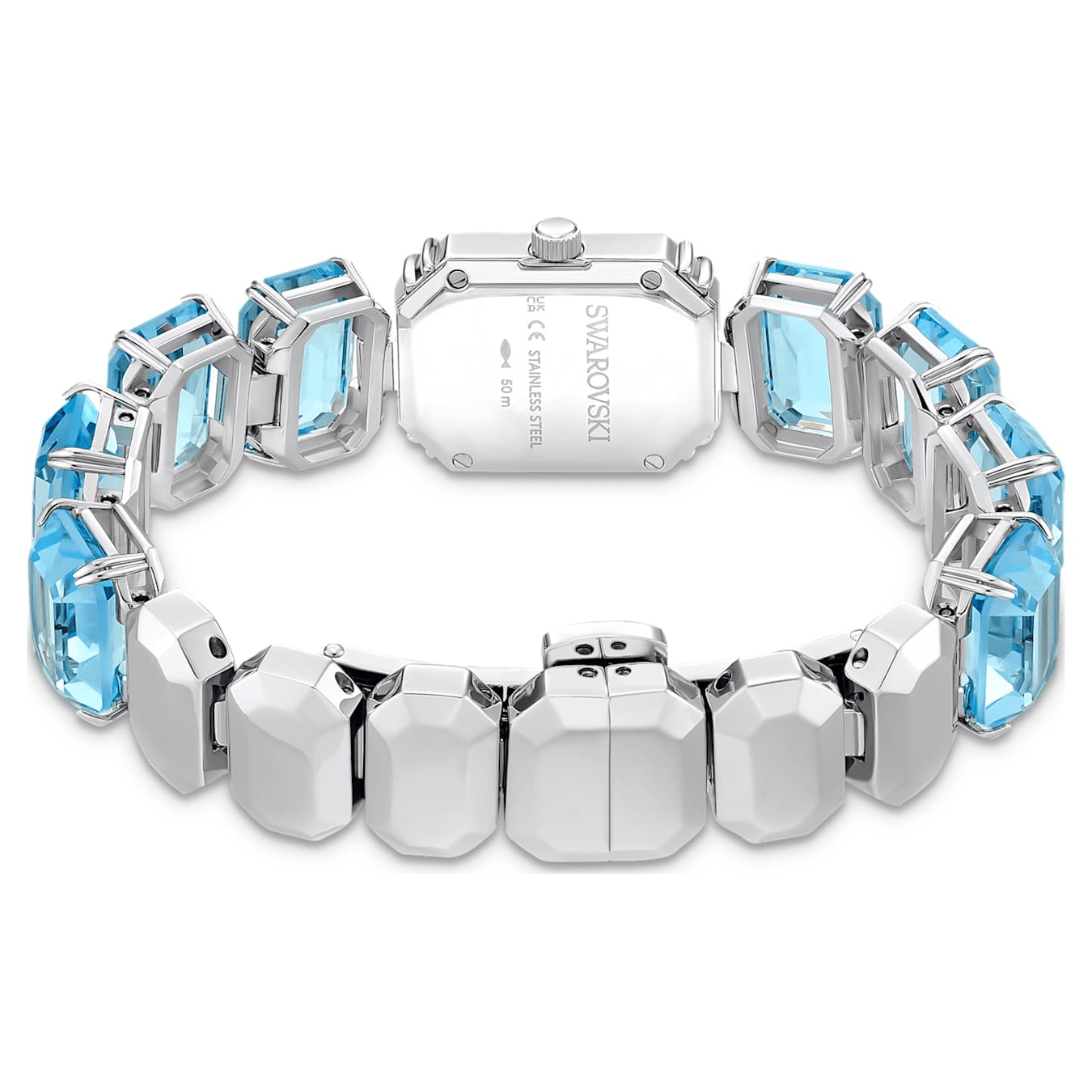 Swarovski Millenia Watch Octagon cut bracelet, Blue, Stainless steel -Swarovski