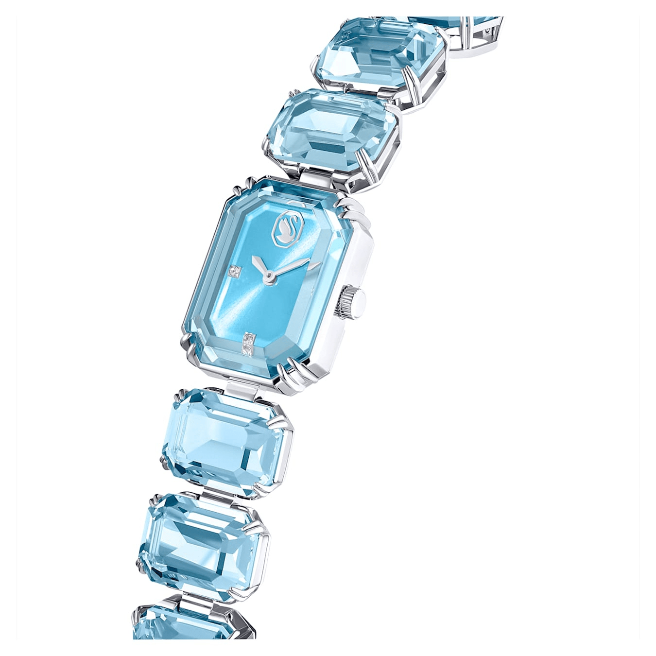 Swarovski Millenia Watch Octagon cut bracelet, Blue, Stainless steel -Swarovski
