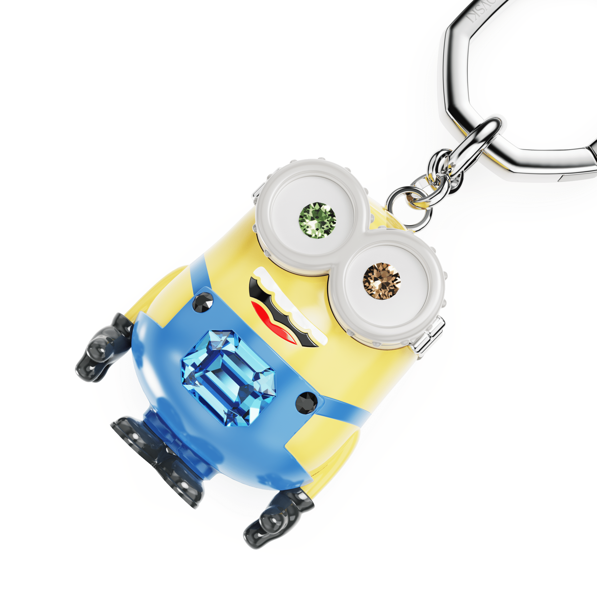 Swarovski Minions Bob key ring, Multicolored, Stainless steel -Swarovski
