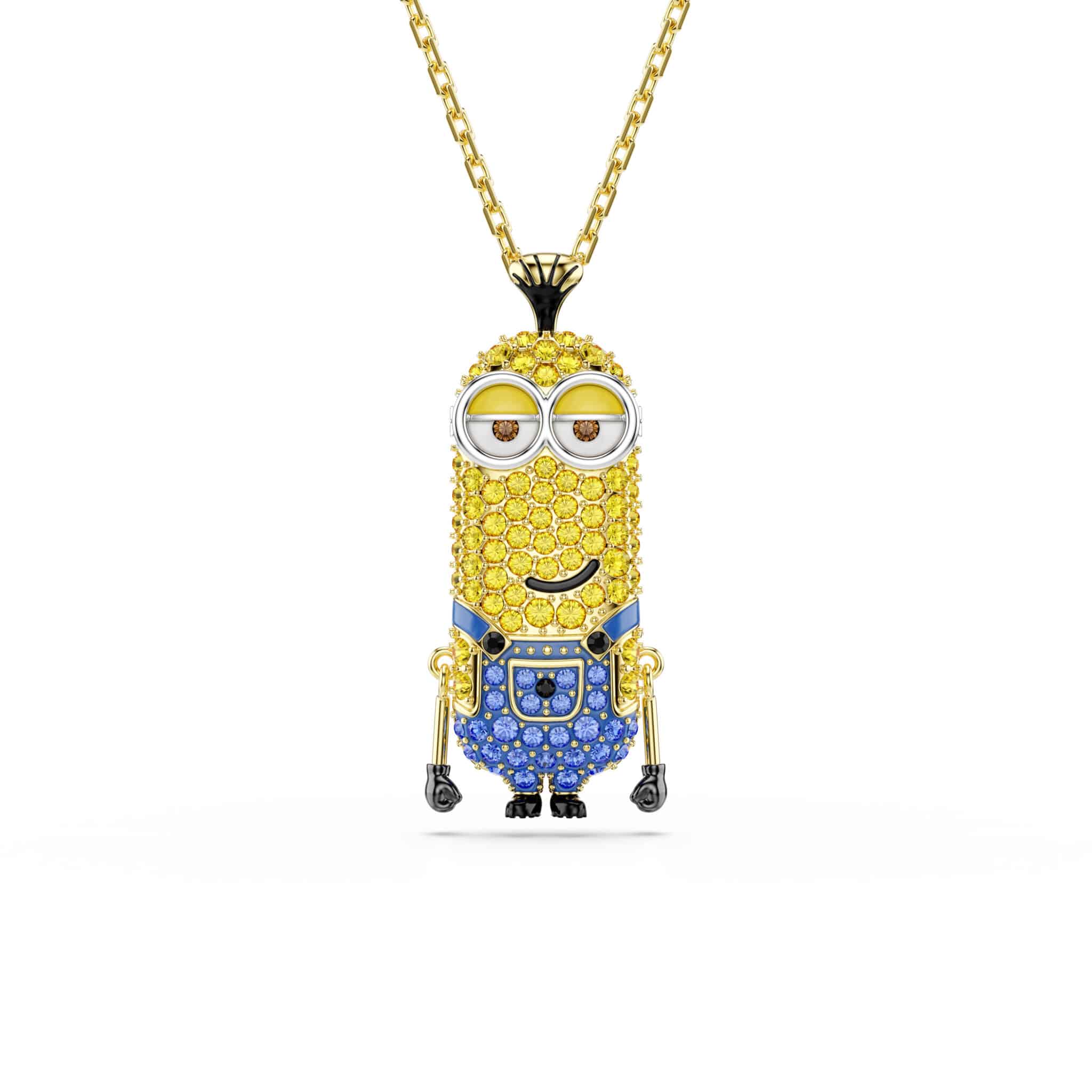 Swarovski Minions Kevin Pendant, Pavé, Multicolored, Gold-tone plated -Swarovski