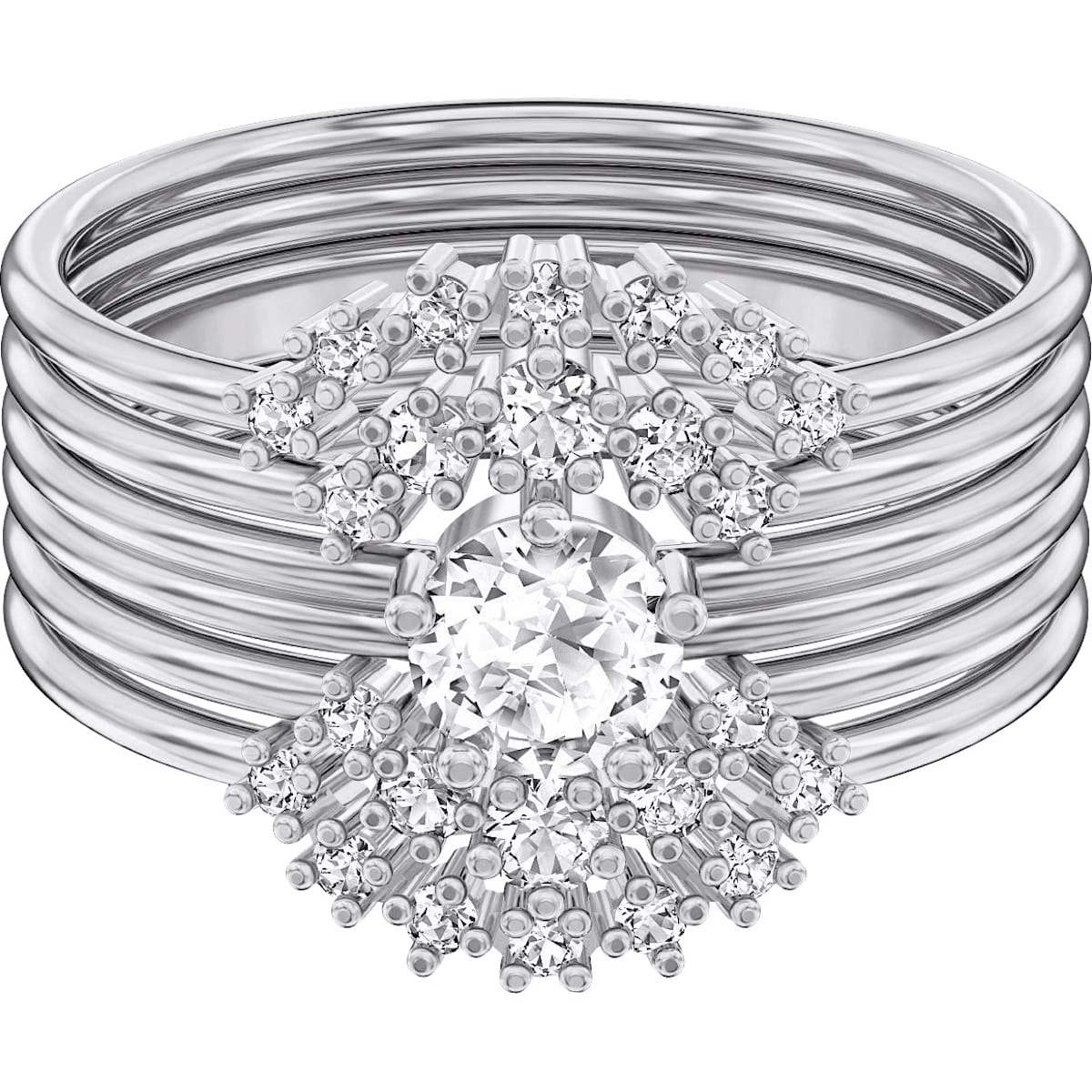 Swarovski MoonSun Ring Rhodium Plated -Swarovski
