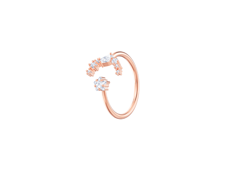 Swarovski MoonSun Ring White, Rose Gold Tone Plated -Swarovski