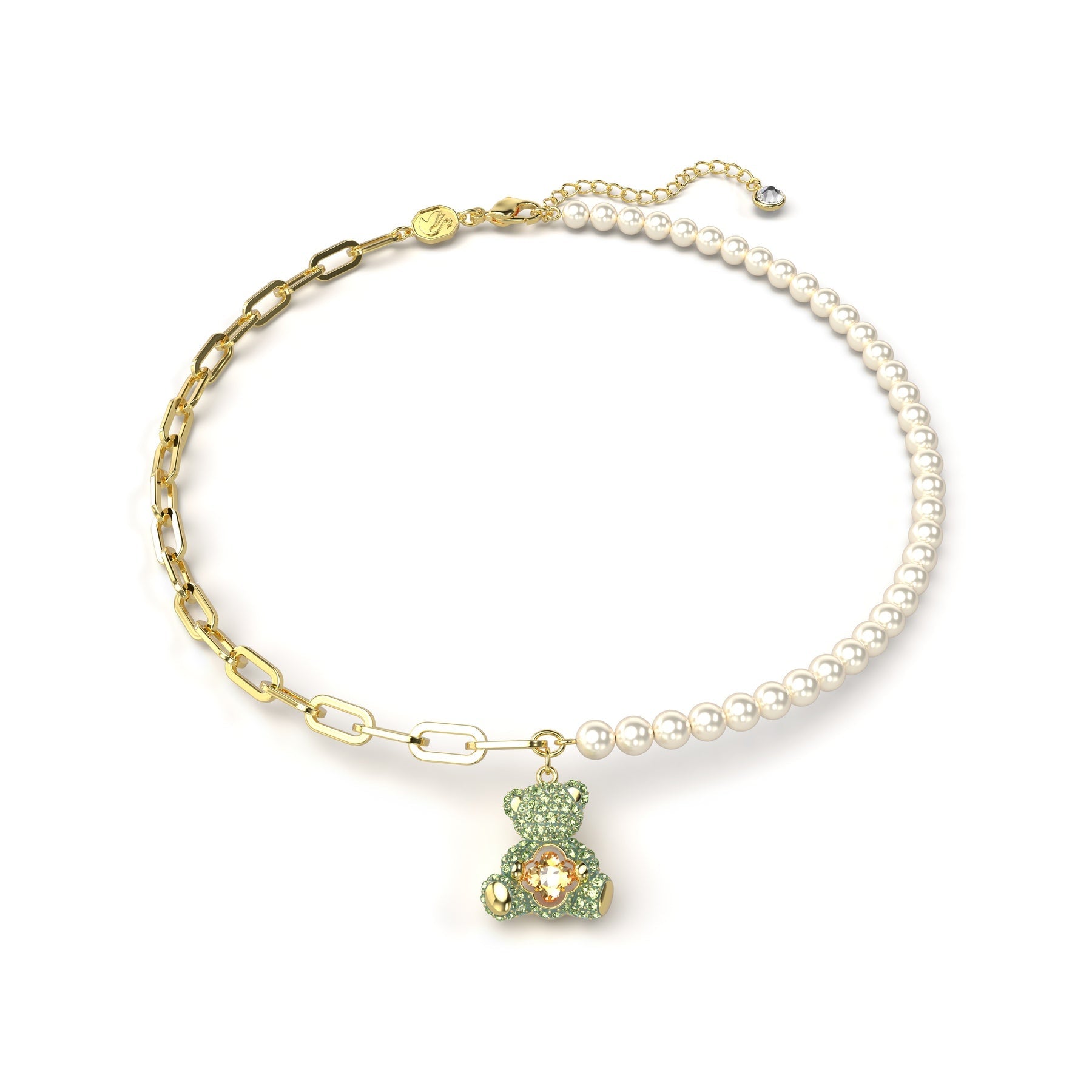 Swarovski MP Teddy Pendant, Bear, Multi-coloured, Gold-Tone Plated -Swarovski