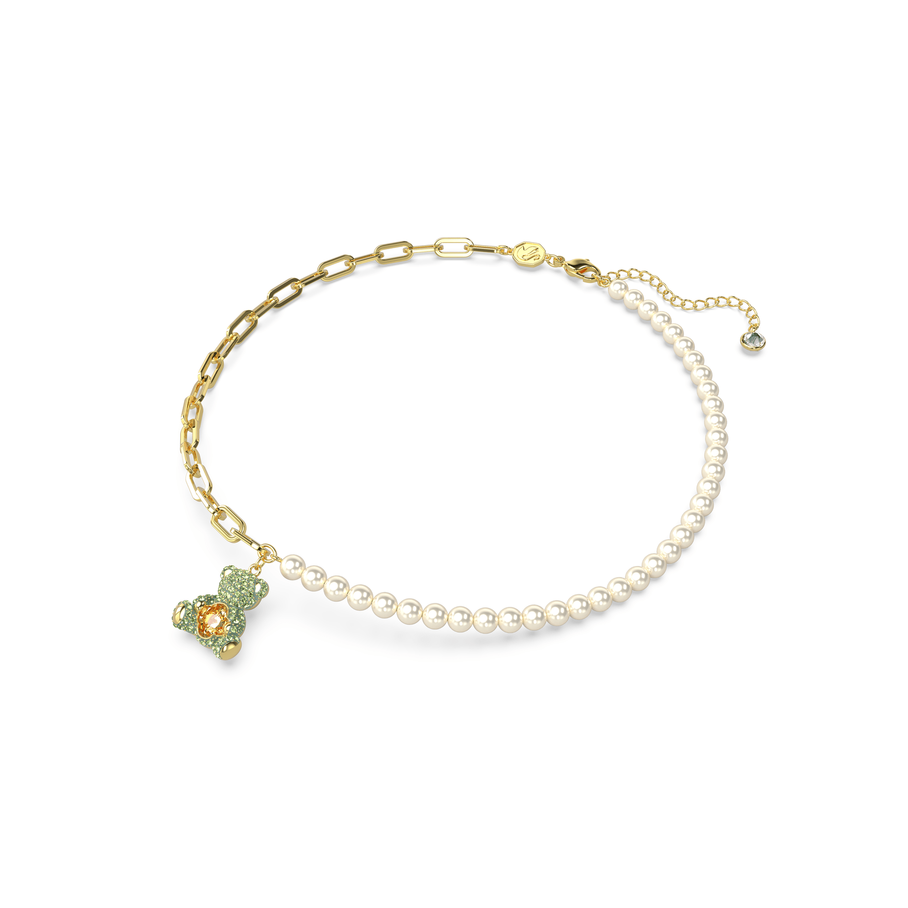 Swarovski MP Teddy Pendant, Bear, Multi-coloured, Gold-Tone Plated -Swarovski