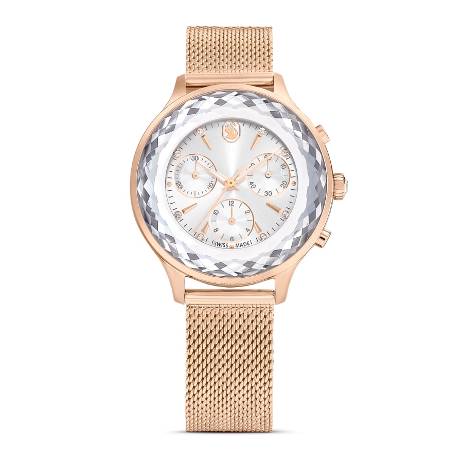 Swarovski Nova Chrono Watch, Swiss Made, Metal Bracelet, Rose Gold-Tone Finish -Swarovski