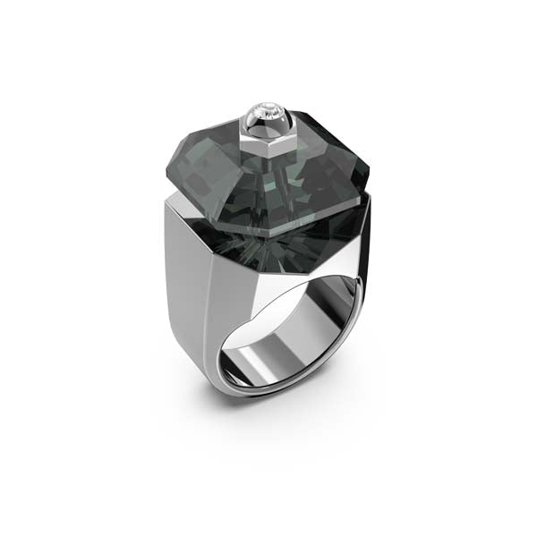 Swarovski Numina cocktail ring Black, Ruthenium plated -Swarovski