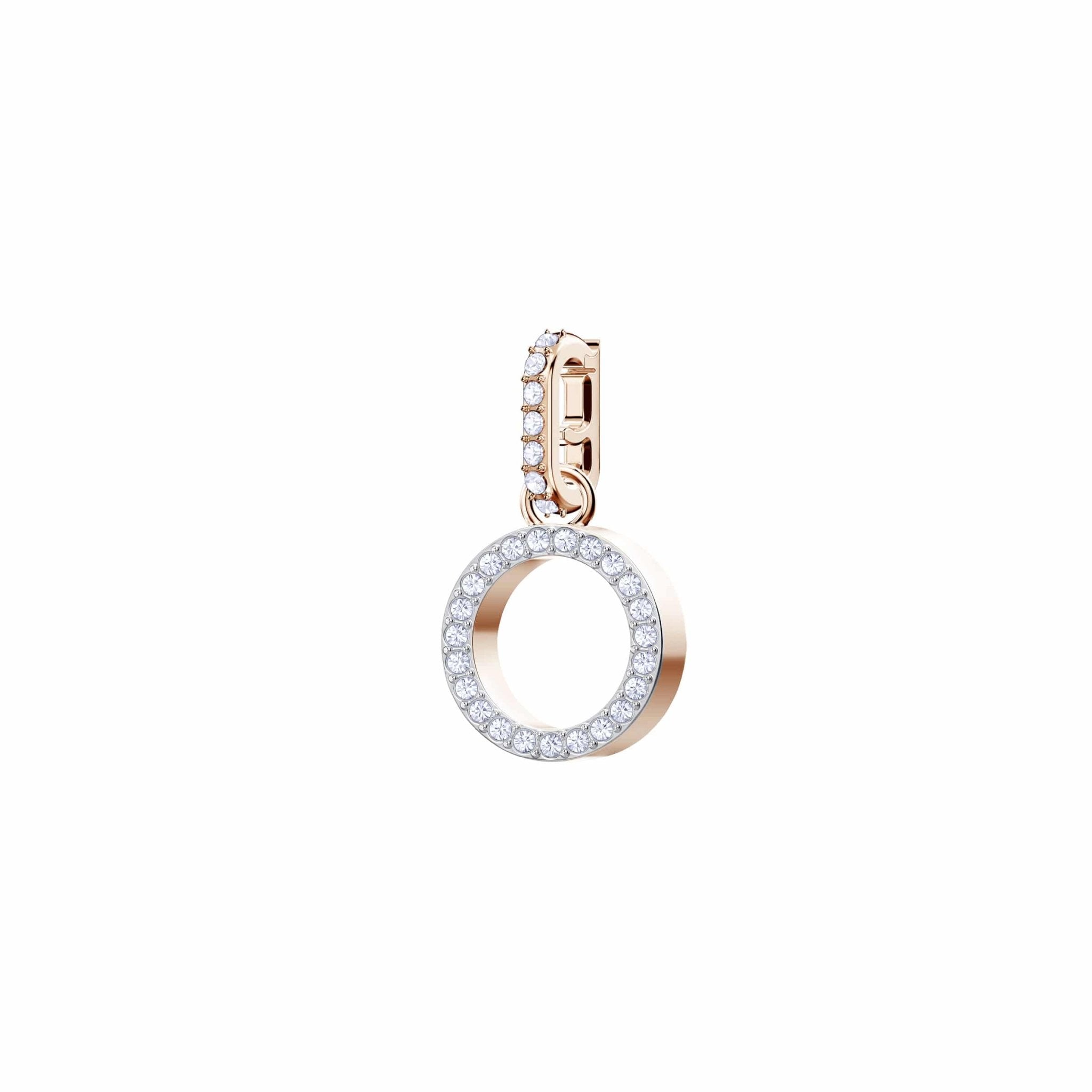 Swarovski Remix Collection Charm O, White, Rose-Gold Tone Plated -Swarovski