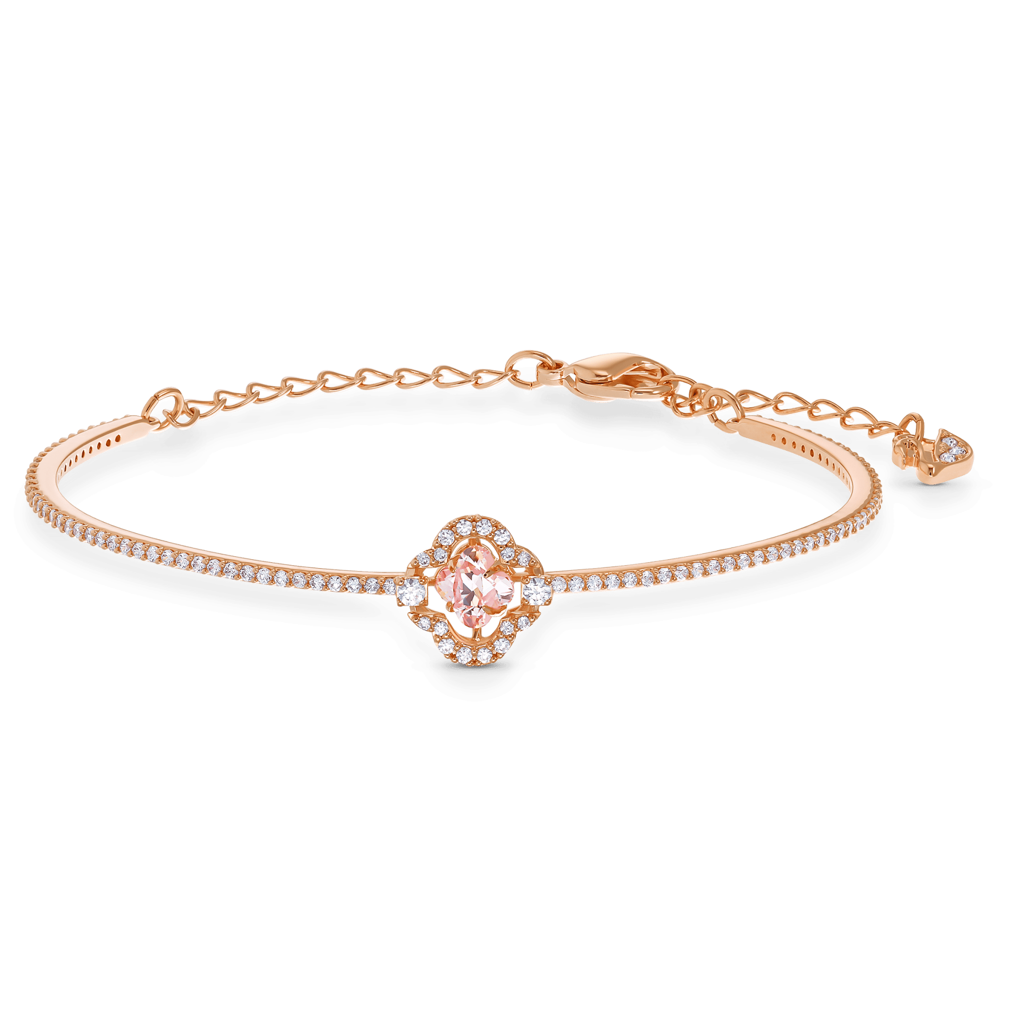 Swarovski Sparkling Dance Bangle, Pink, Rose-Gold Tone Plated -Swarovski