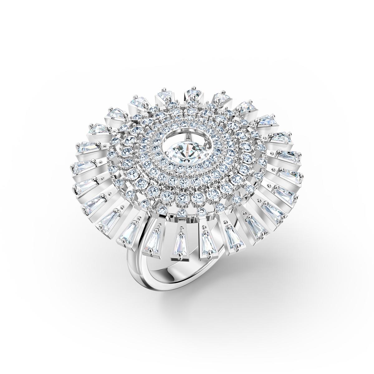 Swarovski Sparkling Dance Cocktail Ring, Rhodium Plated -Swarovski