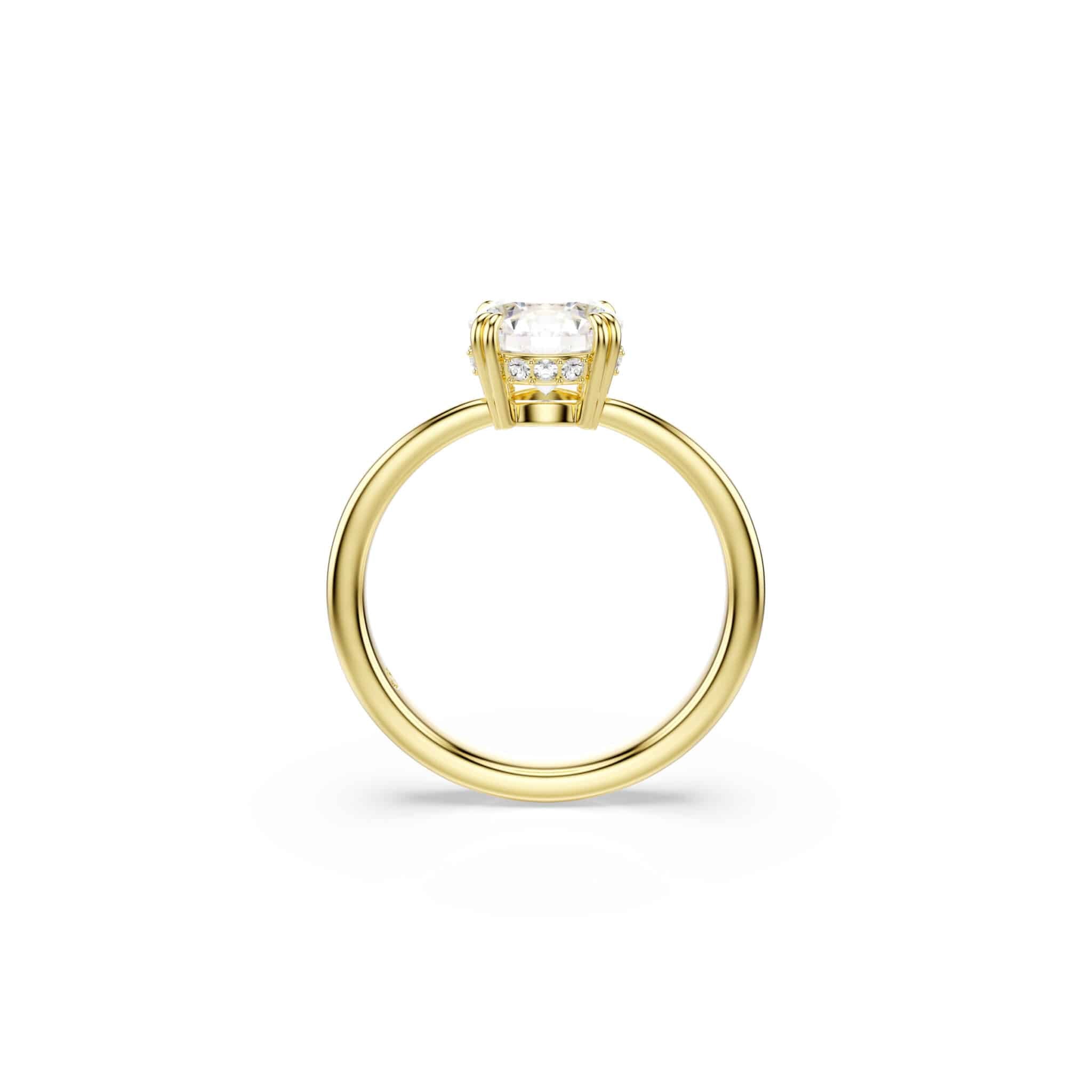 Swarovski Stilla Attract Cocktail Ring, Round Cut, White, Gold-tone Plated -Swarovski
