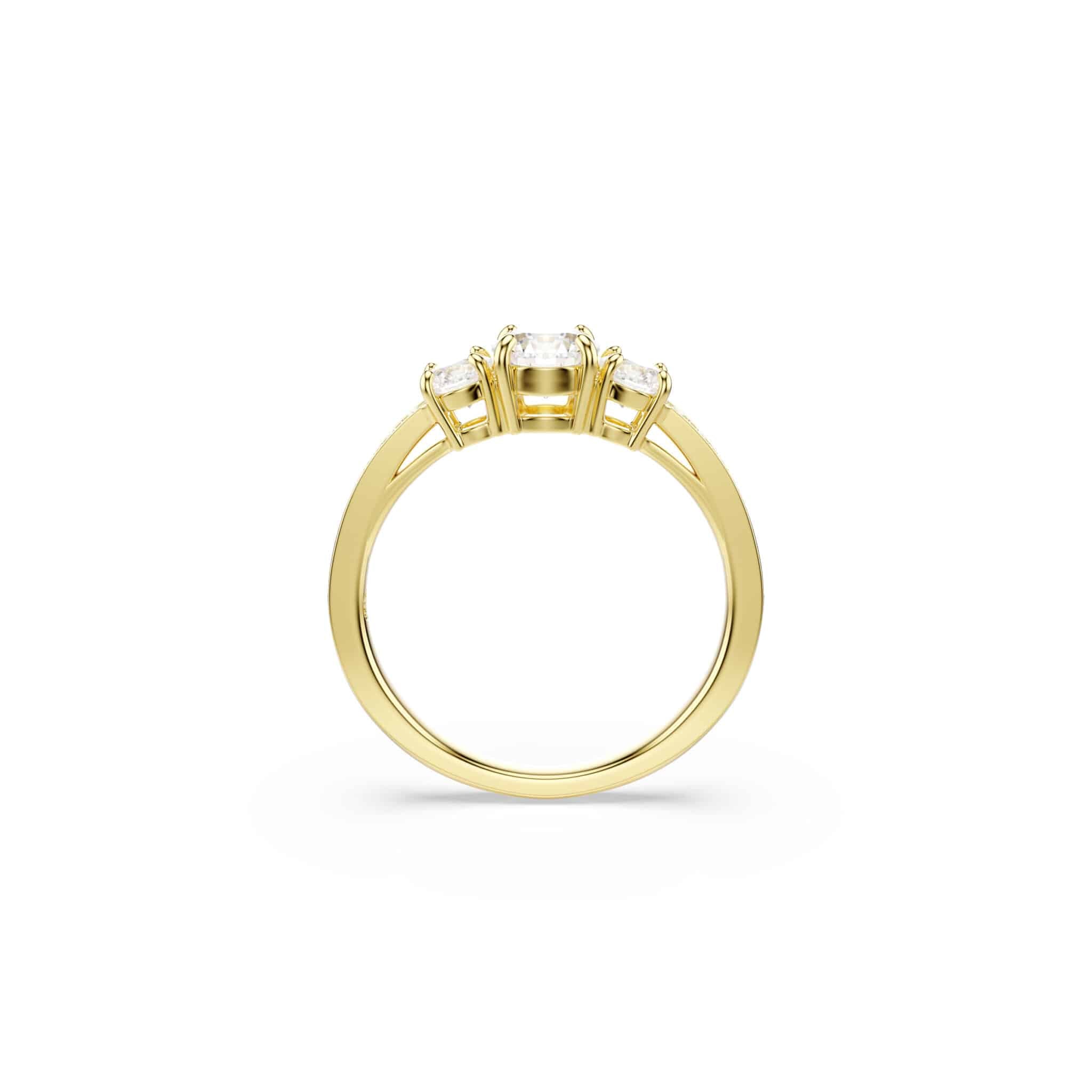 Swarovski Stilla Attract Ring, Round Cut, White, Gold-tone Plated -Swarovski