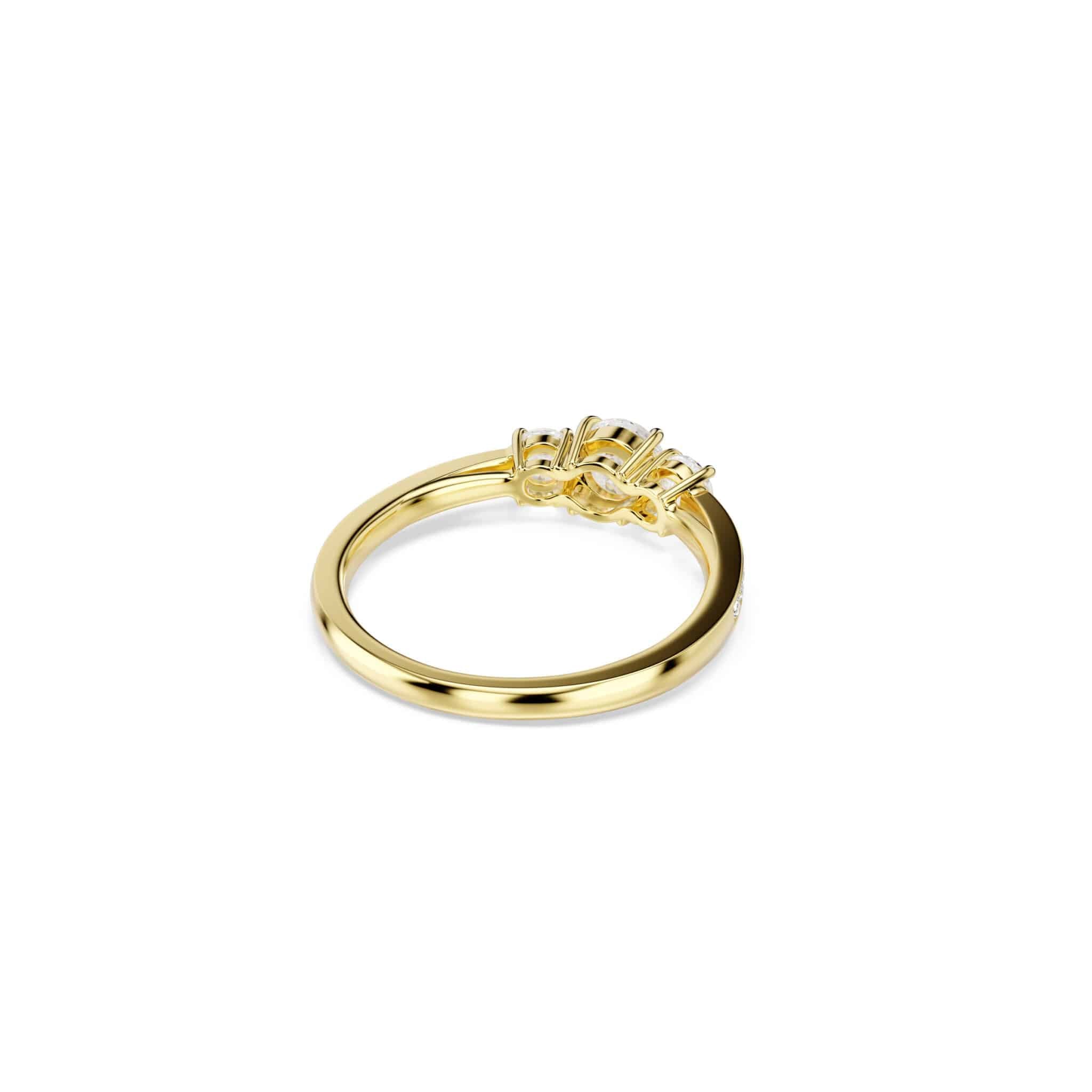 Swarovski Stilla Attract Ring, Round Cut, White, Gold-tone Plated -Swarovski