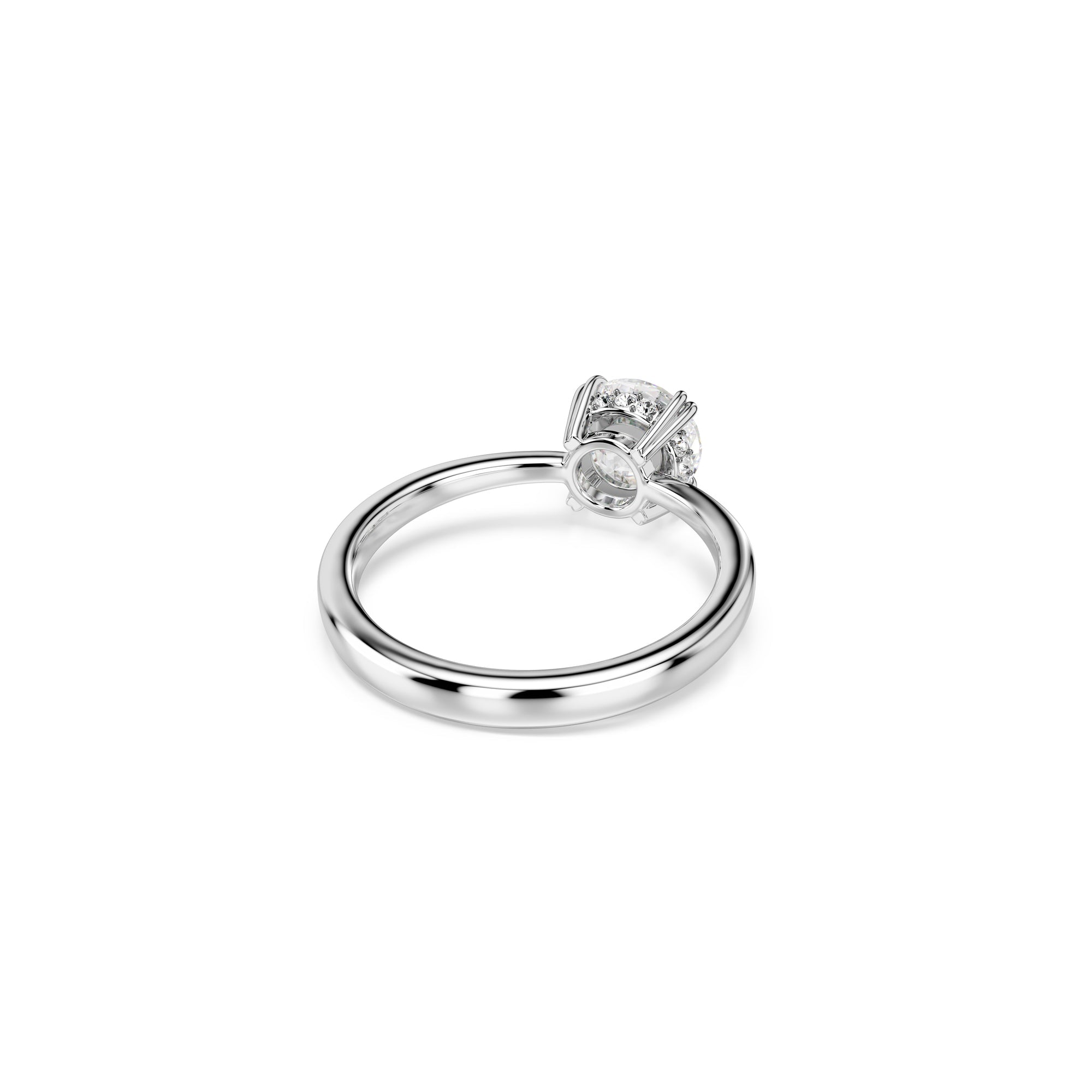 Swarovski Stilla Cocktail ring, Round cut, White, Silver-tone finish -Swarovski