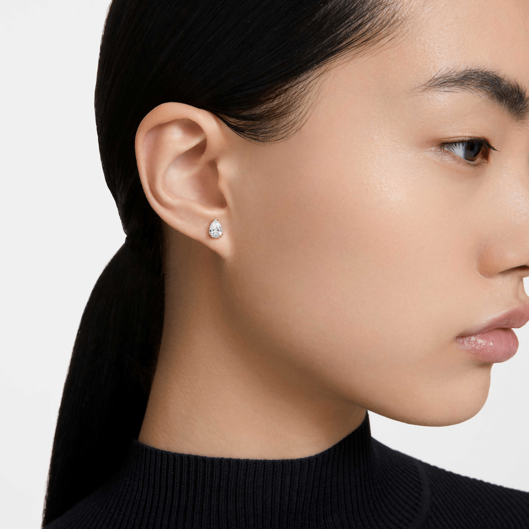 Swarovski Stilla Earrings , White , Rose Gold Tone Plated -Swarovski