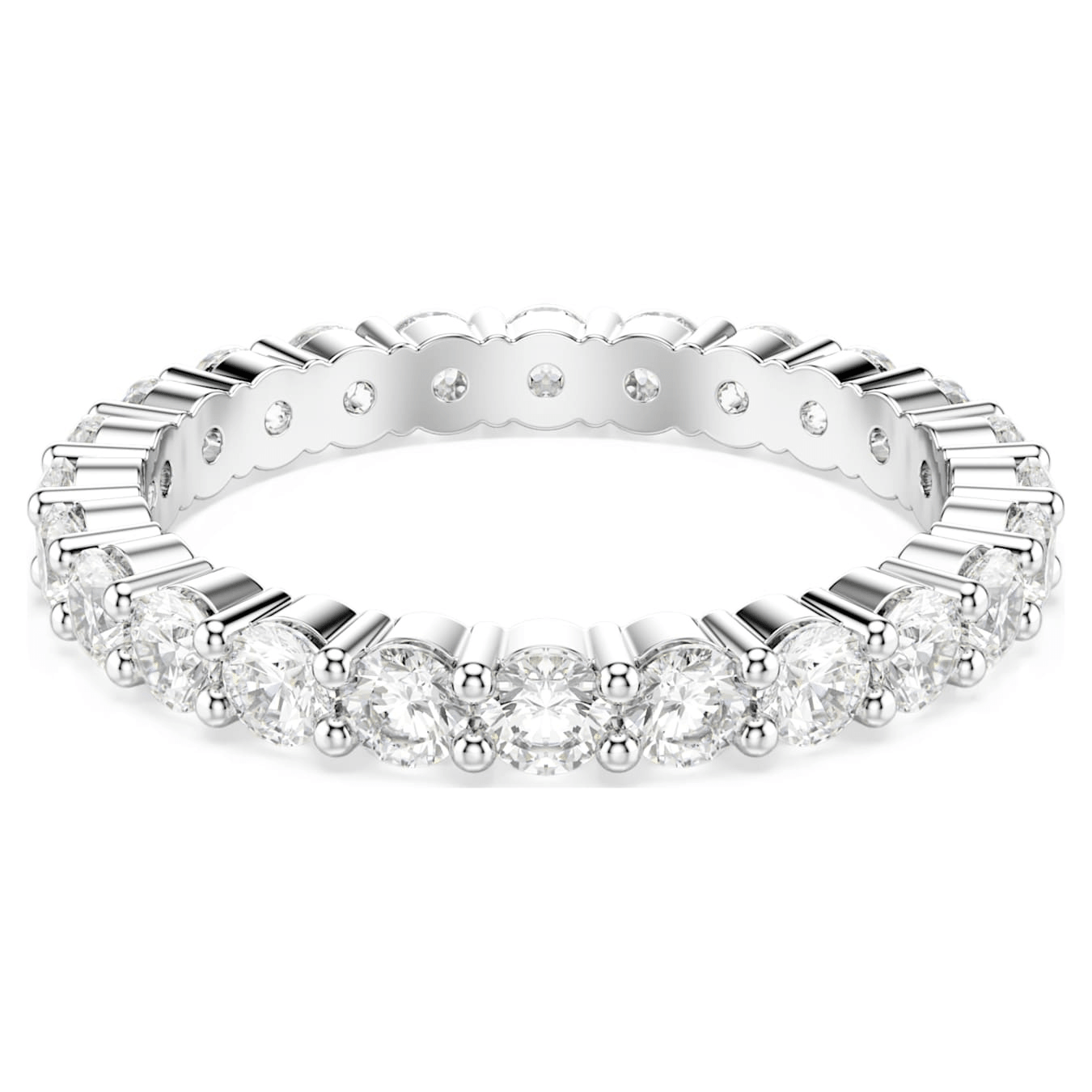 Swarovski Stilla ring Set (2), Round cut, White, Rhodium plated -Swarovski
