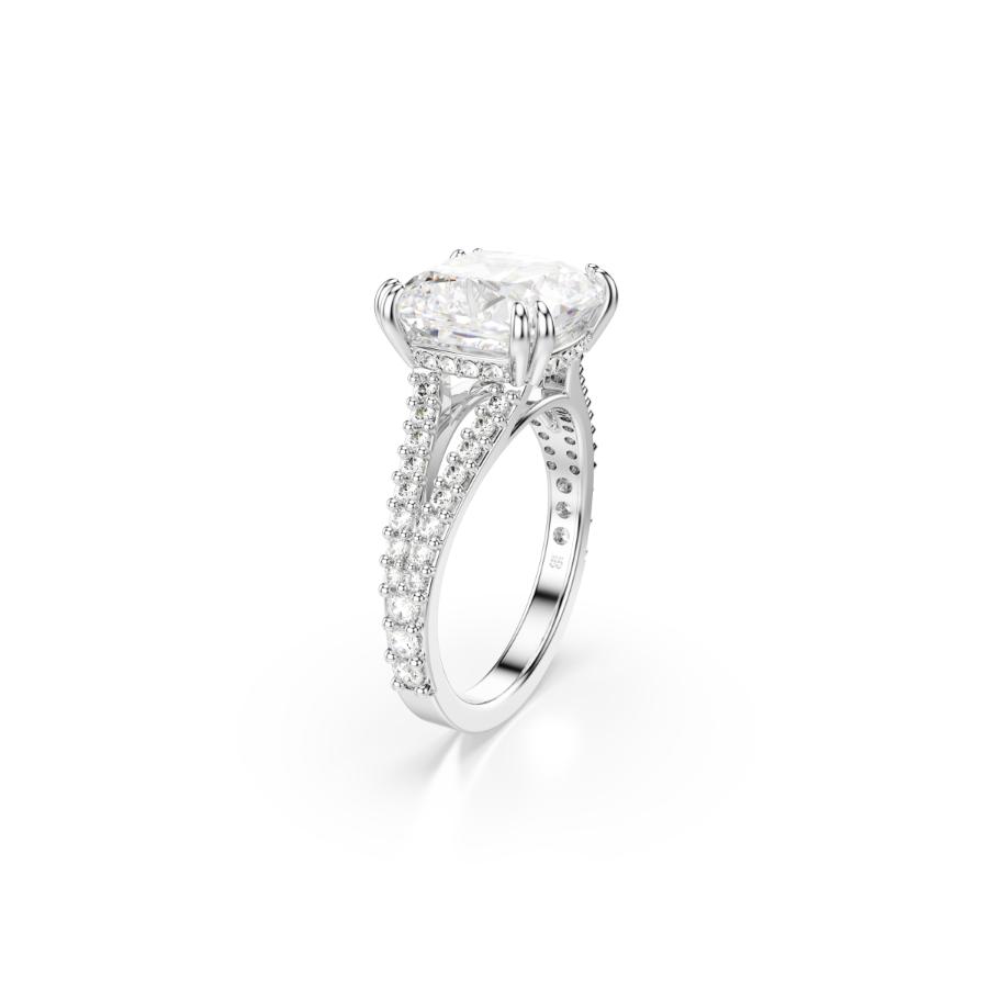 Swarovski Stilla Ring, Square Cut, White, Silver-tone Finish -Swarovski