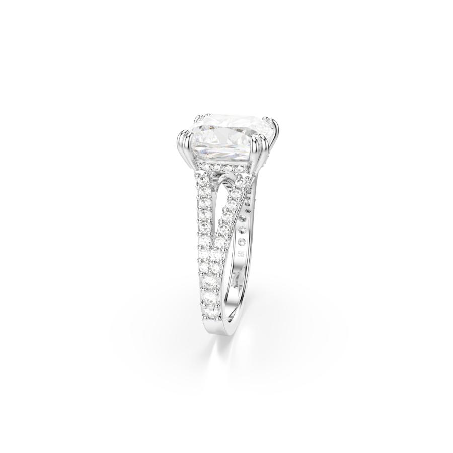 Swarovski Stilla Ring, Square Cut, White, Silver-tone Finish -Swarovski