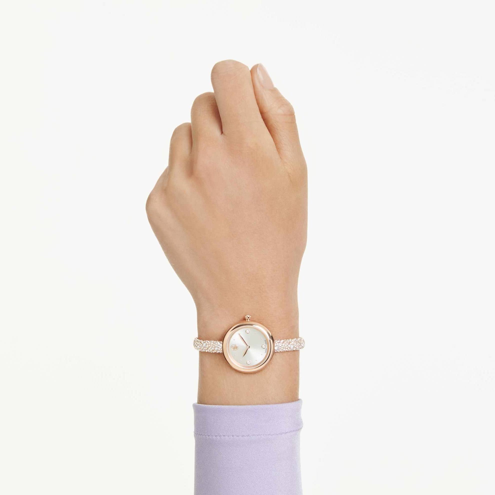 Swarovski Sublima Bangle Watch, Swiss Made, Metal Bracelet, Gold tone, Champagne gold-tone finish -Swarovski