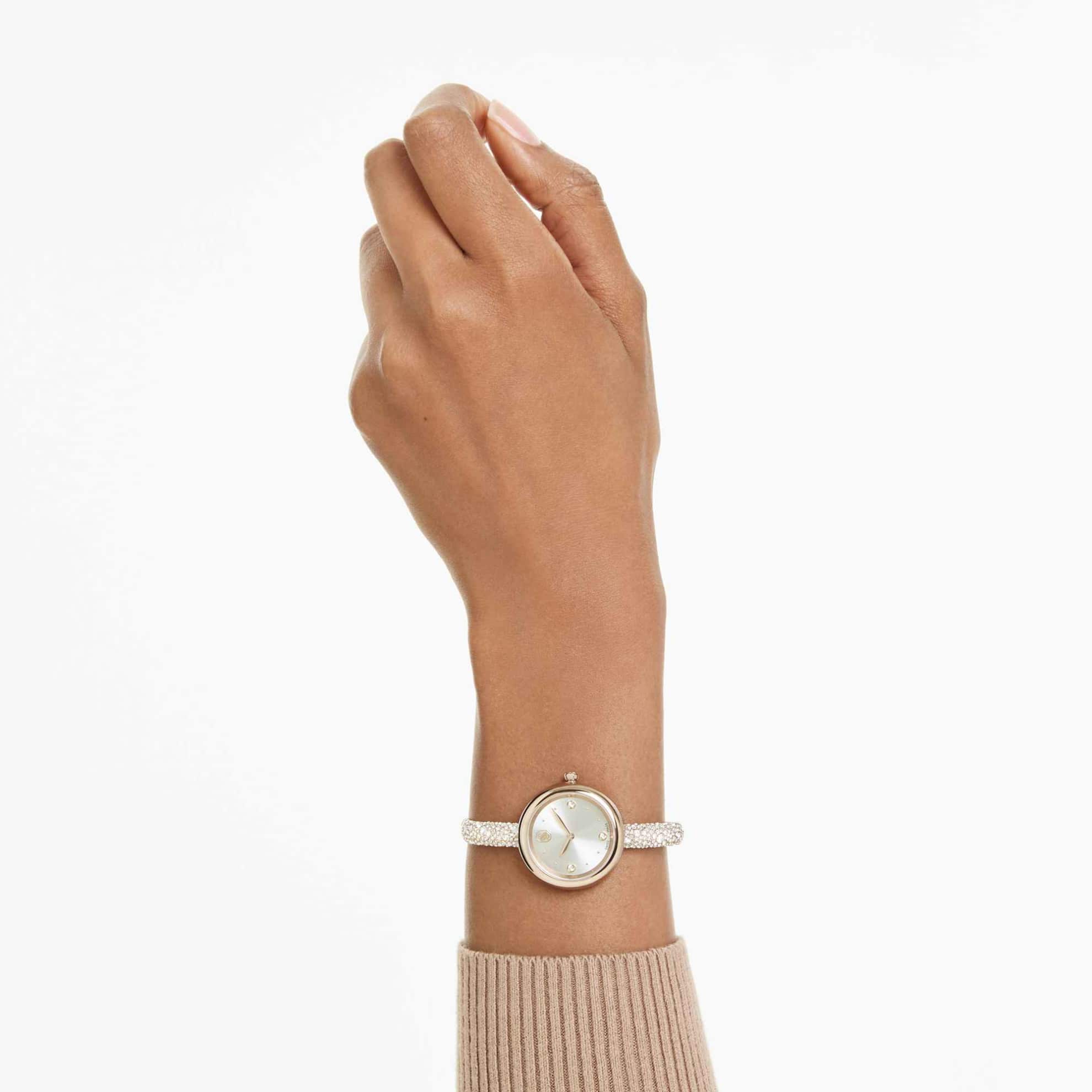 Swarovski Sublima Bangle Watch, Swiss Made, Metal Bracelet, Rose gold tone, Rose gold-tone finish -Swarovski