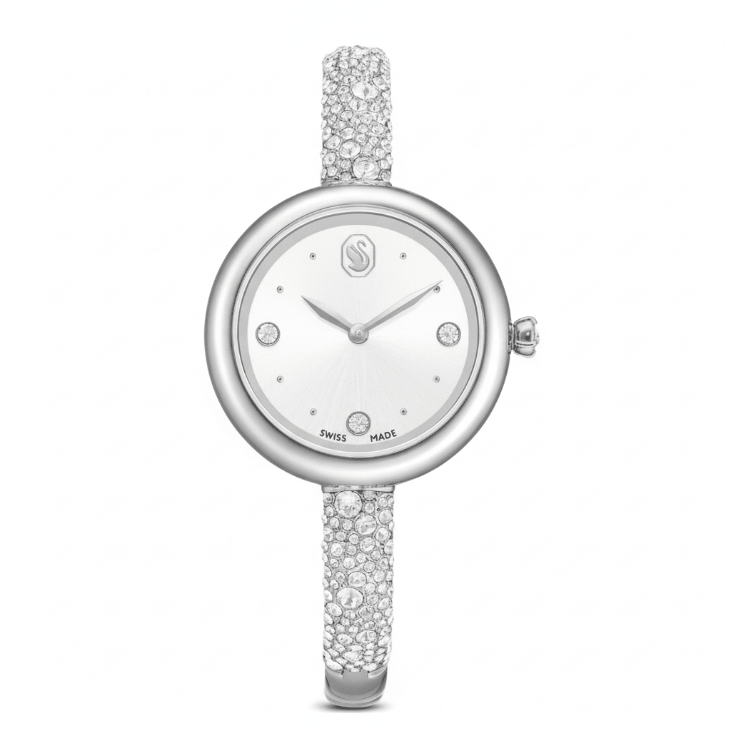 Swarovski Sublima Bangle Watch, Swiss Made, Metal Bracelet, Silver tone, Stainless steel -Swarovski
