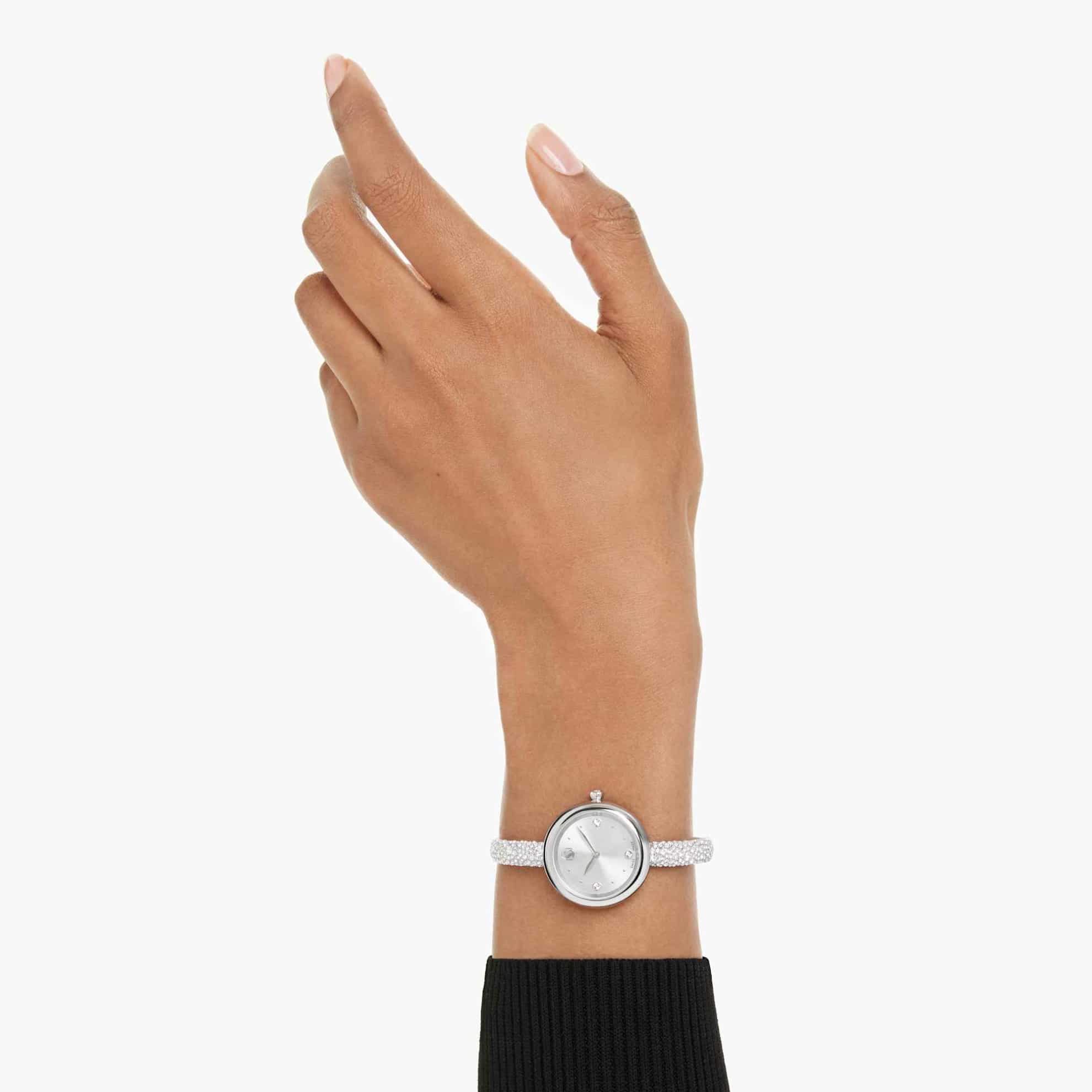Swarovski Sublima Bangle Watch, Swiss Made, Metal Bracelet, Silver tone, Stainless steel -Swarovski