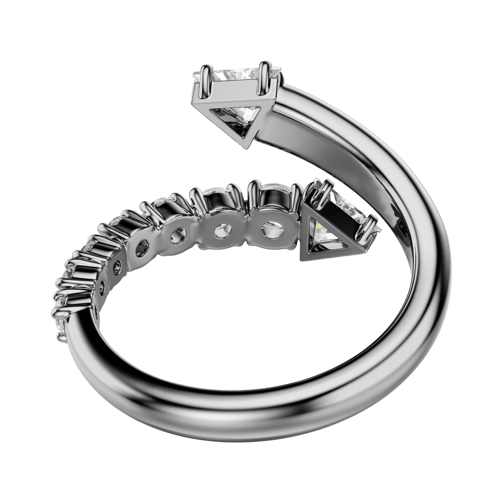 Swarovski Sublima Open Ring Mixed Cuts, White, Ruthenium Plated -Swarovski