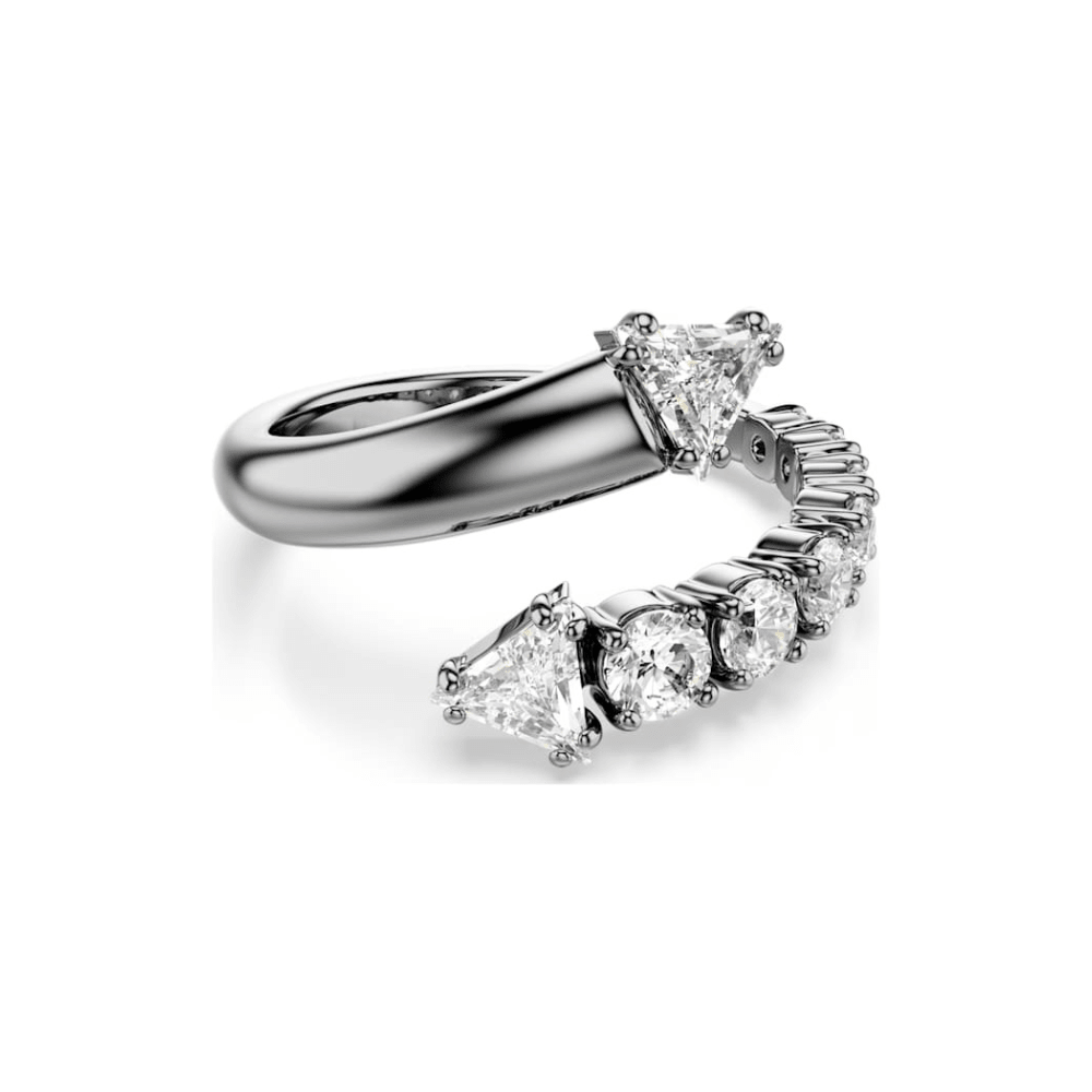 Swarovski Sublima Open Ring Mixed Cuts, White, Ruthenium Plated -Swarovski