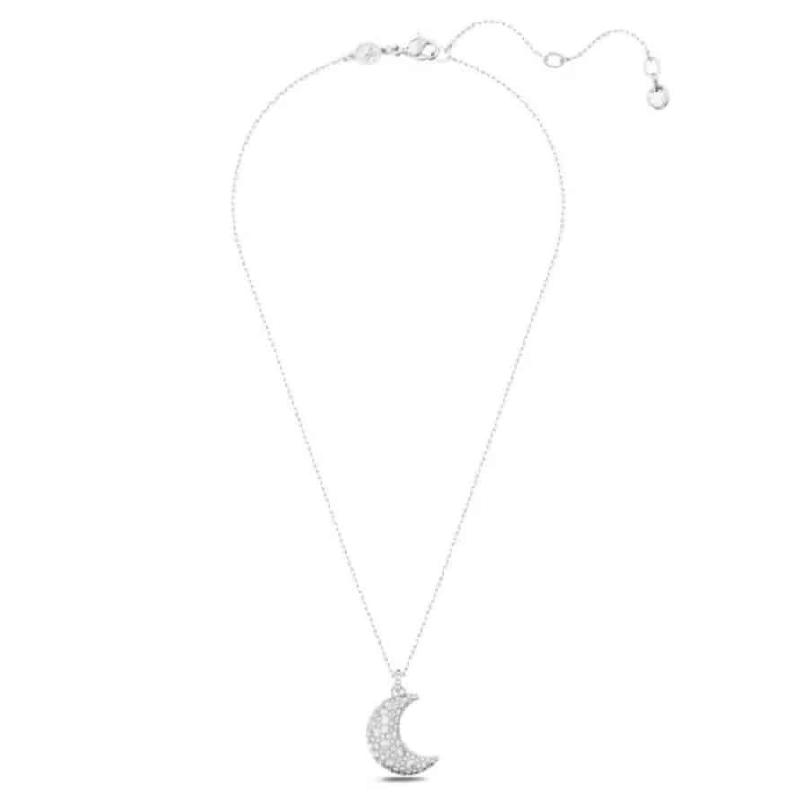 Swarovski Sublima Pendant Moon, White, Rhodium Plated -Swarovski