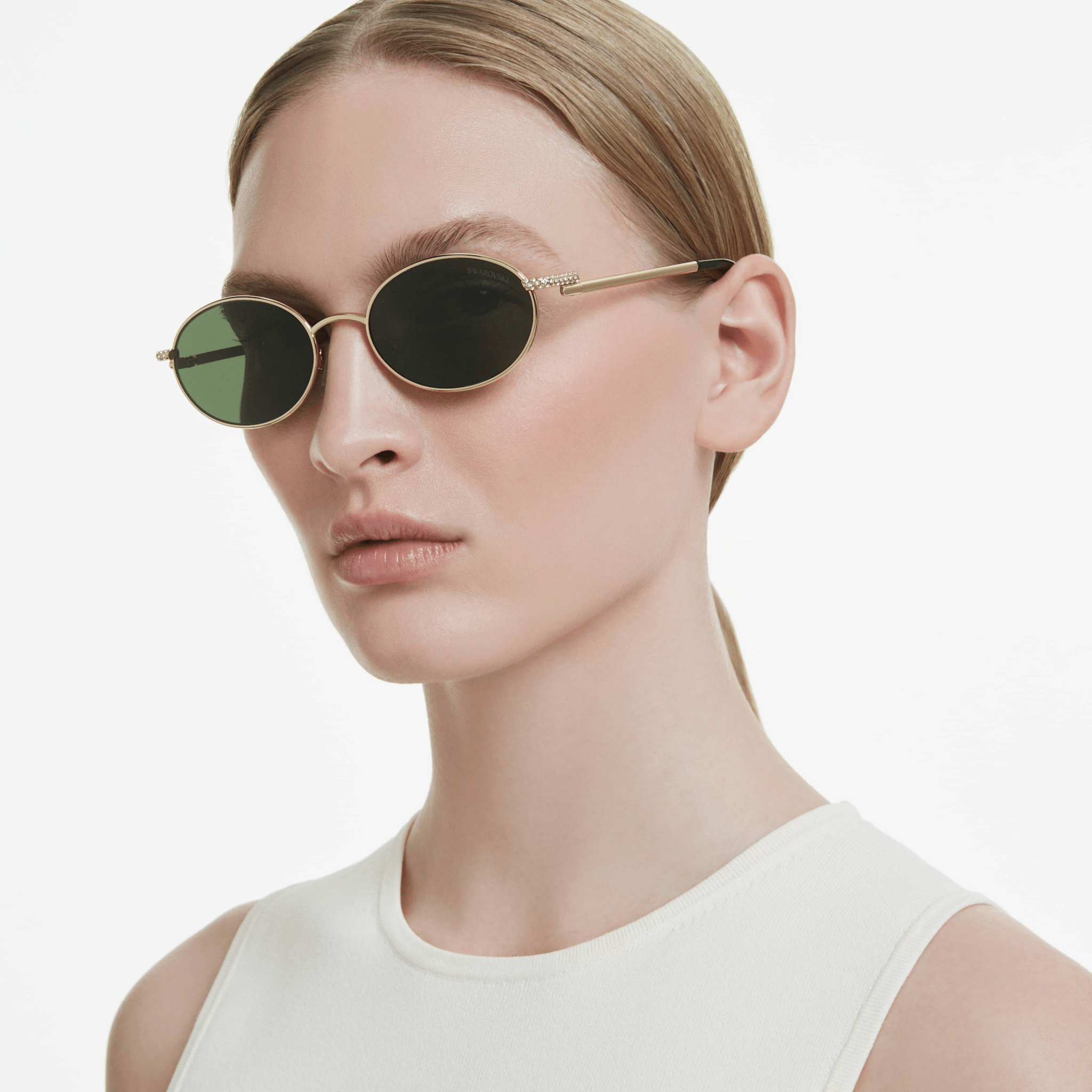 Swarovski Sunglasses, Round shape, Green -Swarovski