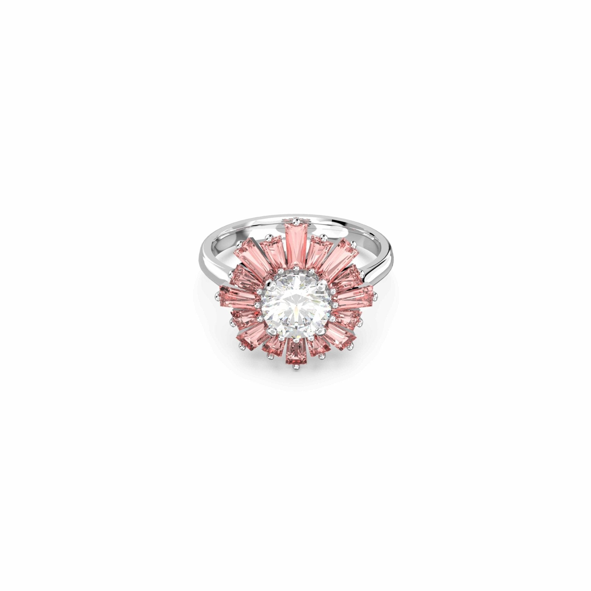 Swarovski Sunshine ring, Pink, Rhodium plated -Swarovski