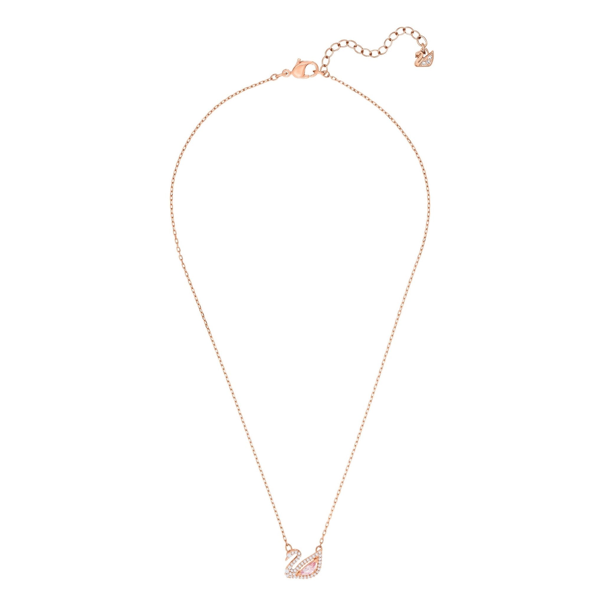 Swarovski Swan necklace Swan, Pink, Rose gold-tone plated -Swarovski