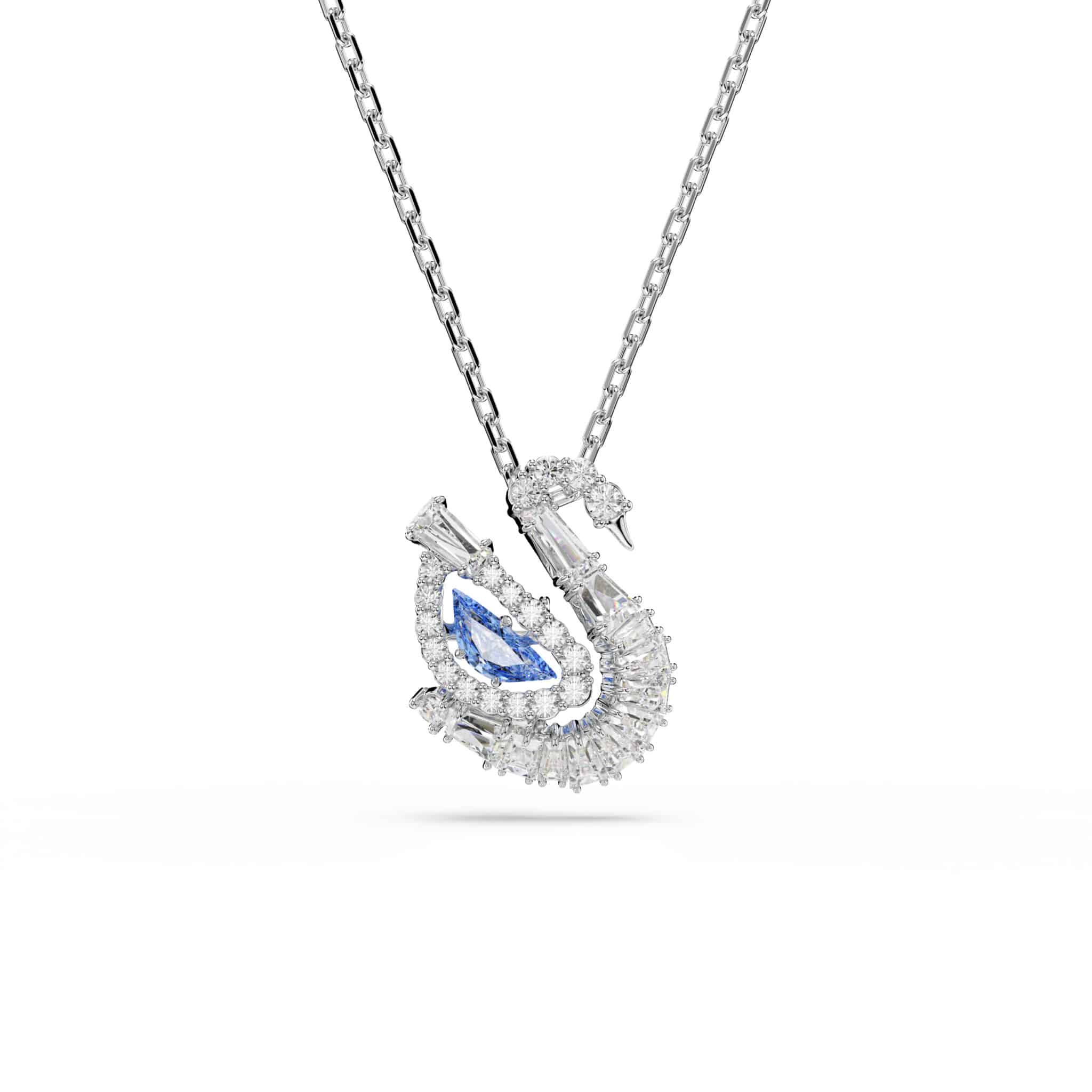 Swarovski Swan Pendant, Mixed Cuts, Swan, Blue -Swarovski