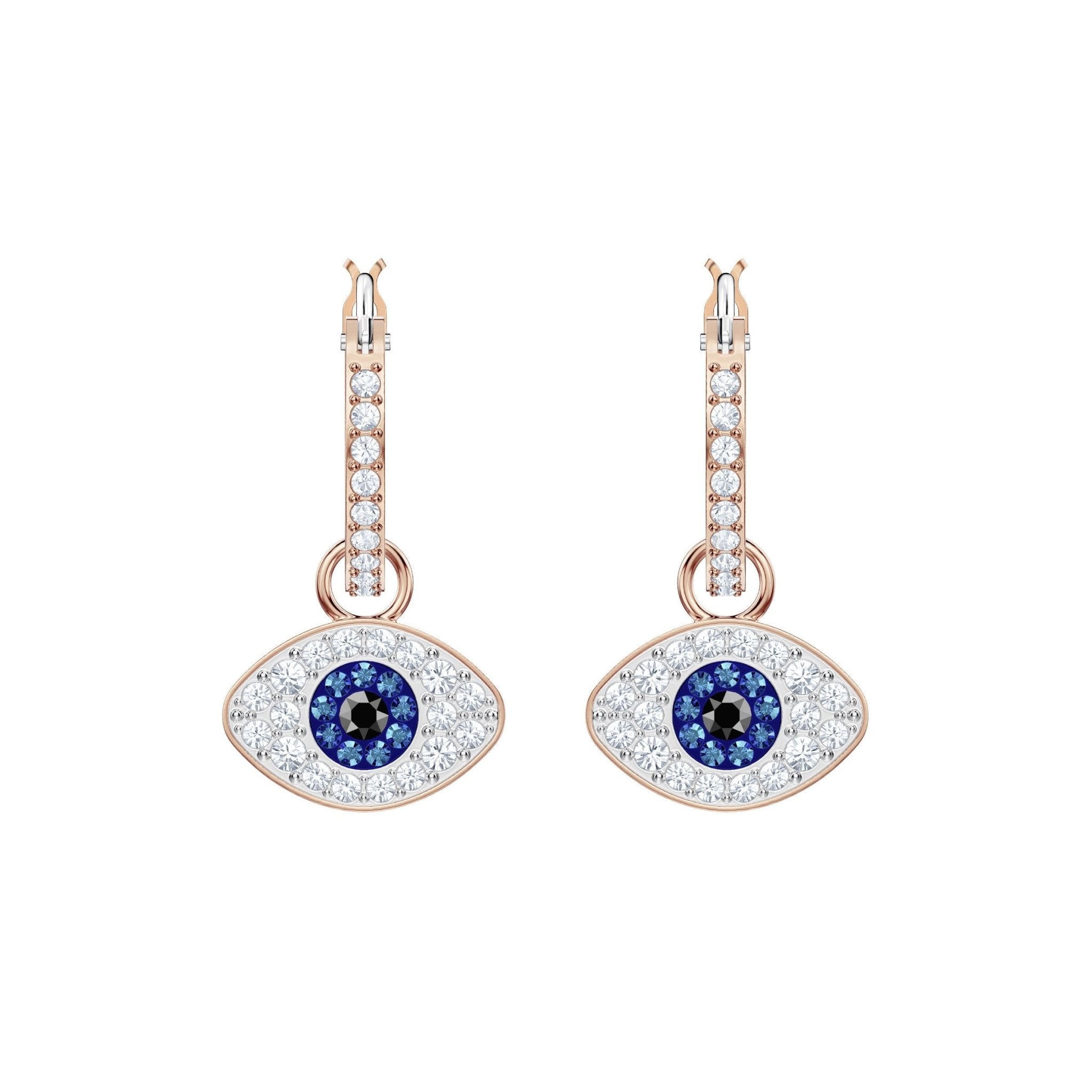 Swarovski Symbolic Evil Eye Hoop Pierced Earrings -Swarovski
