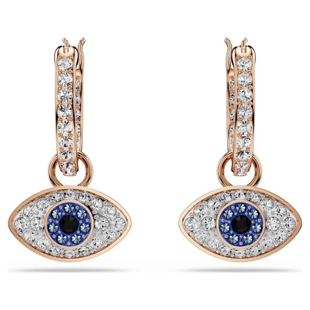 Swarovski Symbolica Drop Earrings, Eye, Multicolored, Rose gold-tone plated -Swarovski