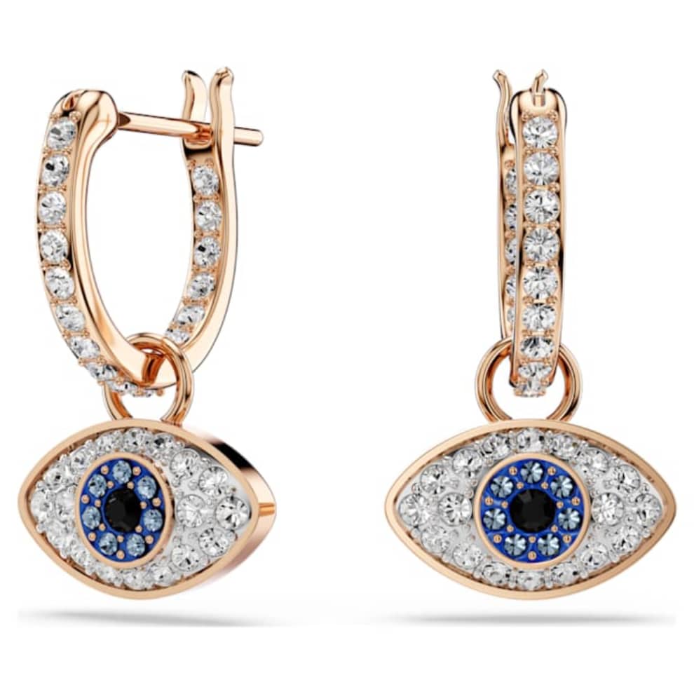 Swarovski Symbolica Drop Earrings, Eye, Multicolored, Rose gold-tone plated -Swarovski