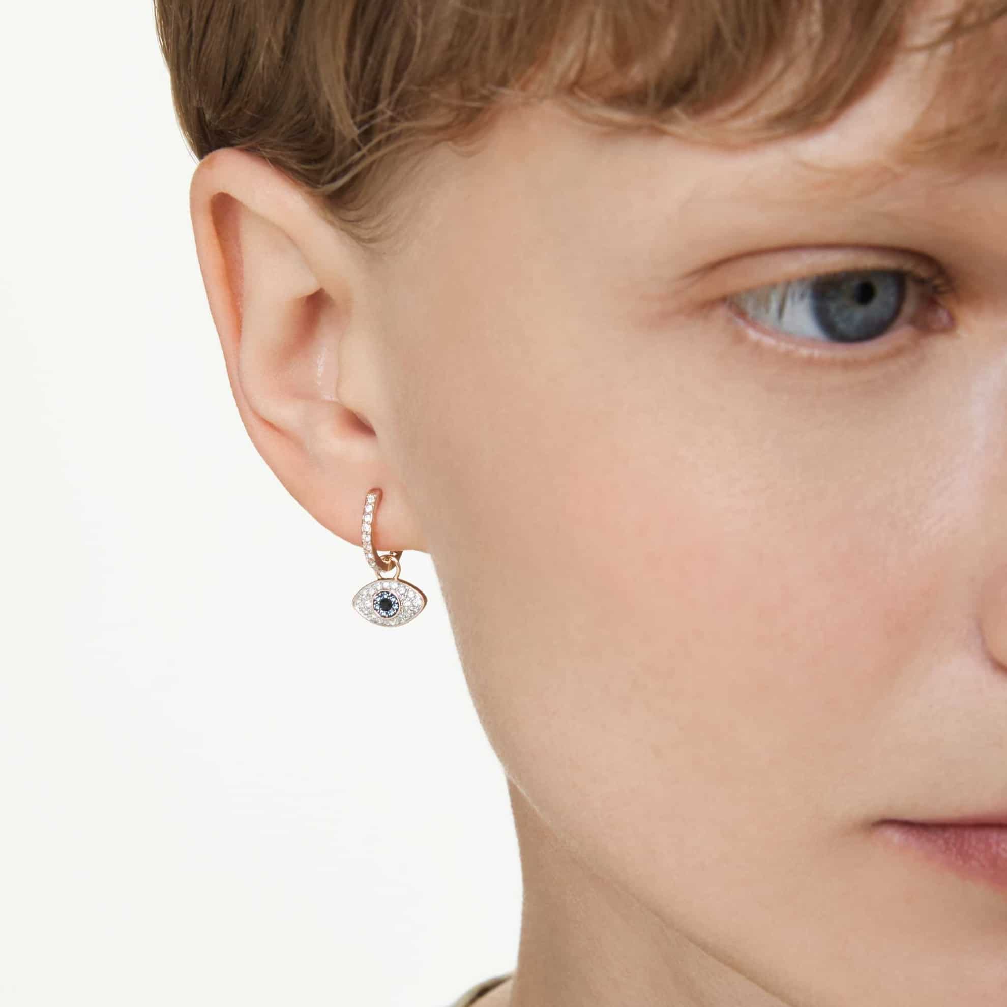 Swarovski Symbolica Drop Earrings, Eye, Multicolored, Rose gold-tone plated -Swarovski