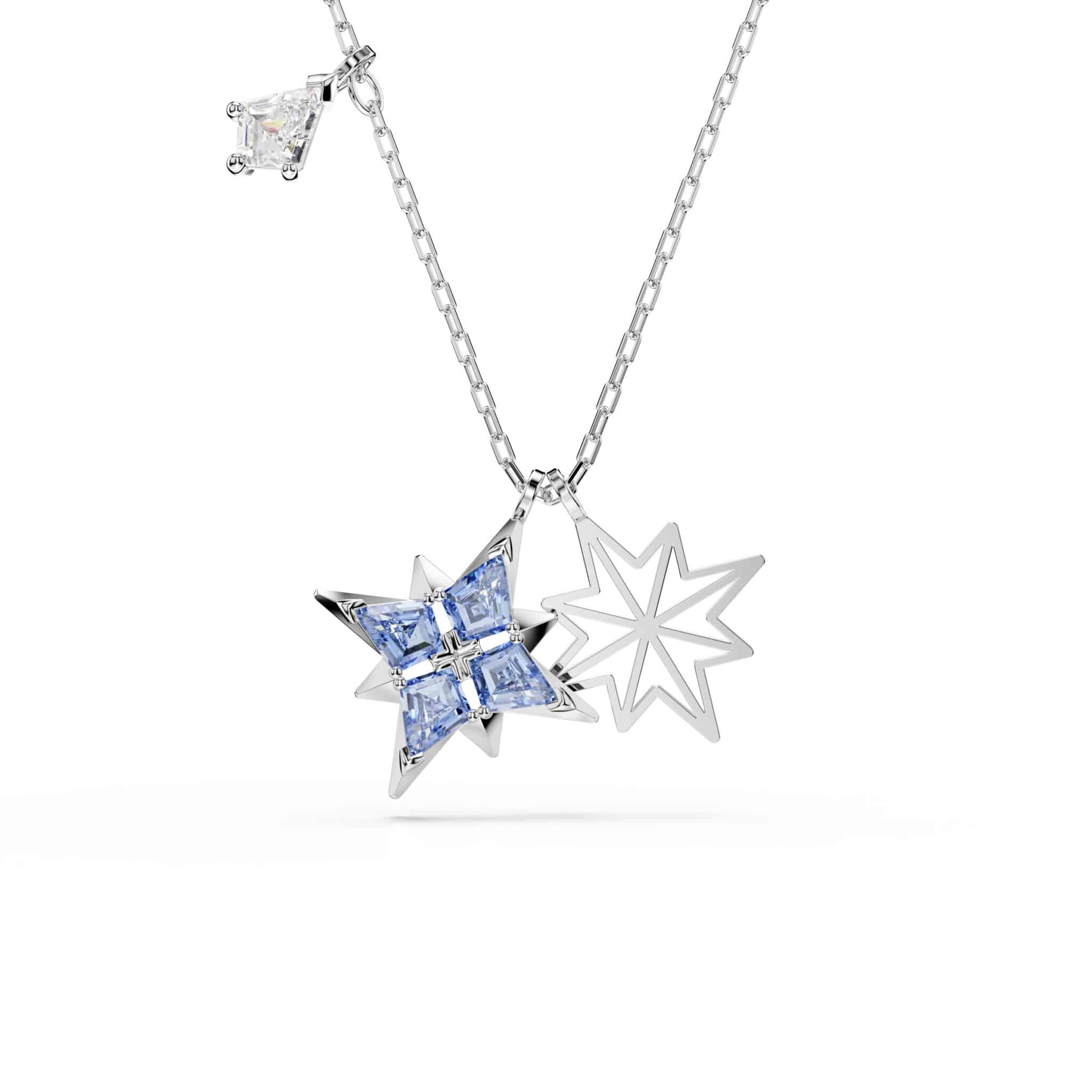 Swarovski Symbolica Pendant, Blue , Rhodium Plated -Swarovski