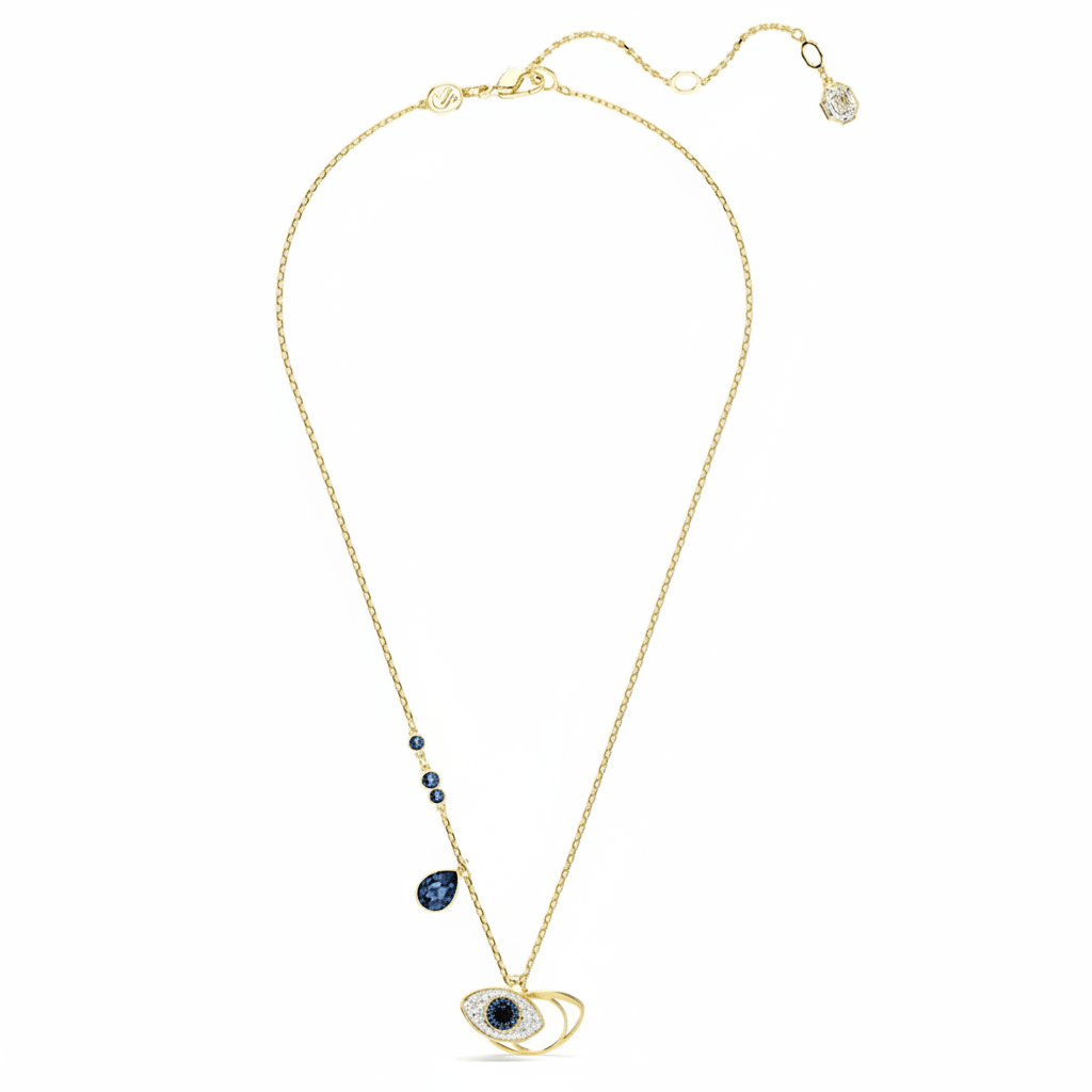 Swarovski Symbolica Pendant, Evil Eye, Blue, Gold-tone Plated -Swarovski