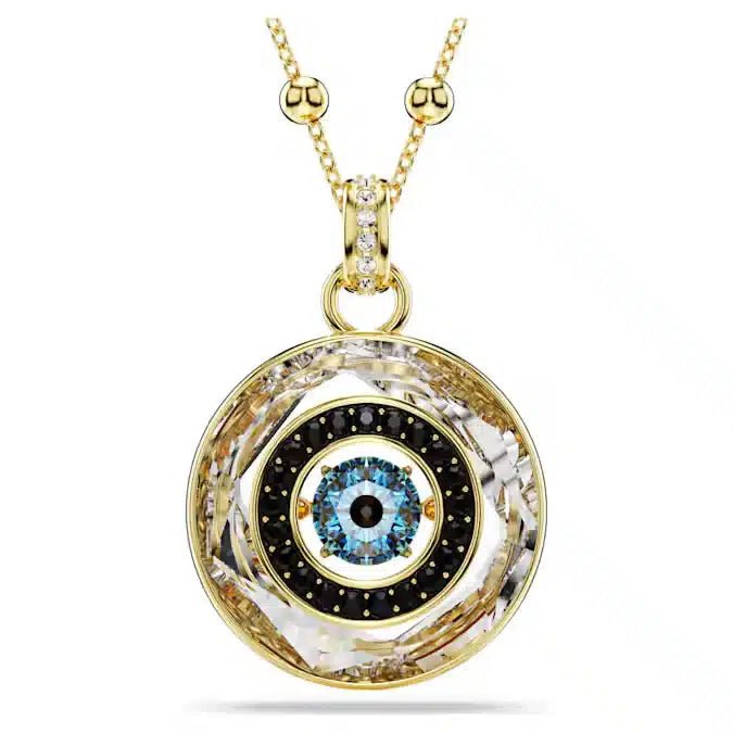 Swarovski Symbolica Pendant Evil Eye, Medium, Multicoloured, Gold-tone Plated -Swarovski