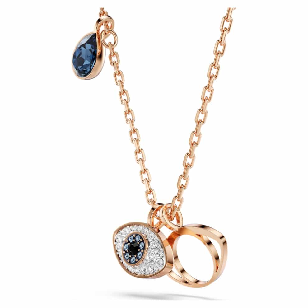 Swarovski Symbolica Pendant, Eye, Multicolored, Rose gold-tone plated -Swarovski