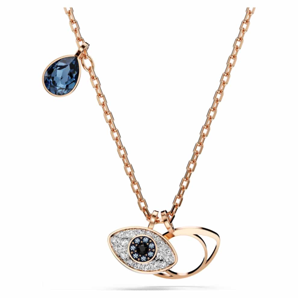 Swarovski Symbolica Pendant, Eye, Multicolored, Rose gold-tone plated -Swarovski