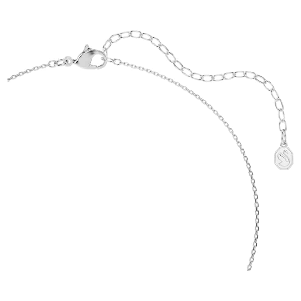 Swarovski Symbolica Pendant, Round cut, Pavé, Horse shoe, Blue, Rhodium plated -Swarovski