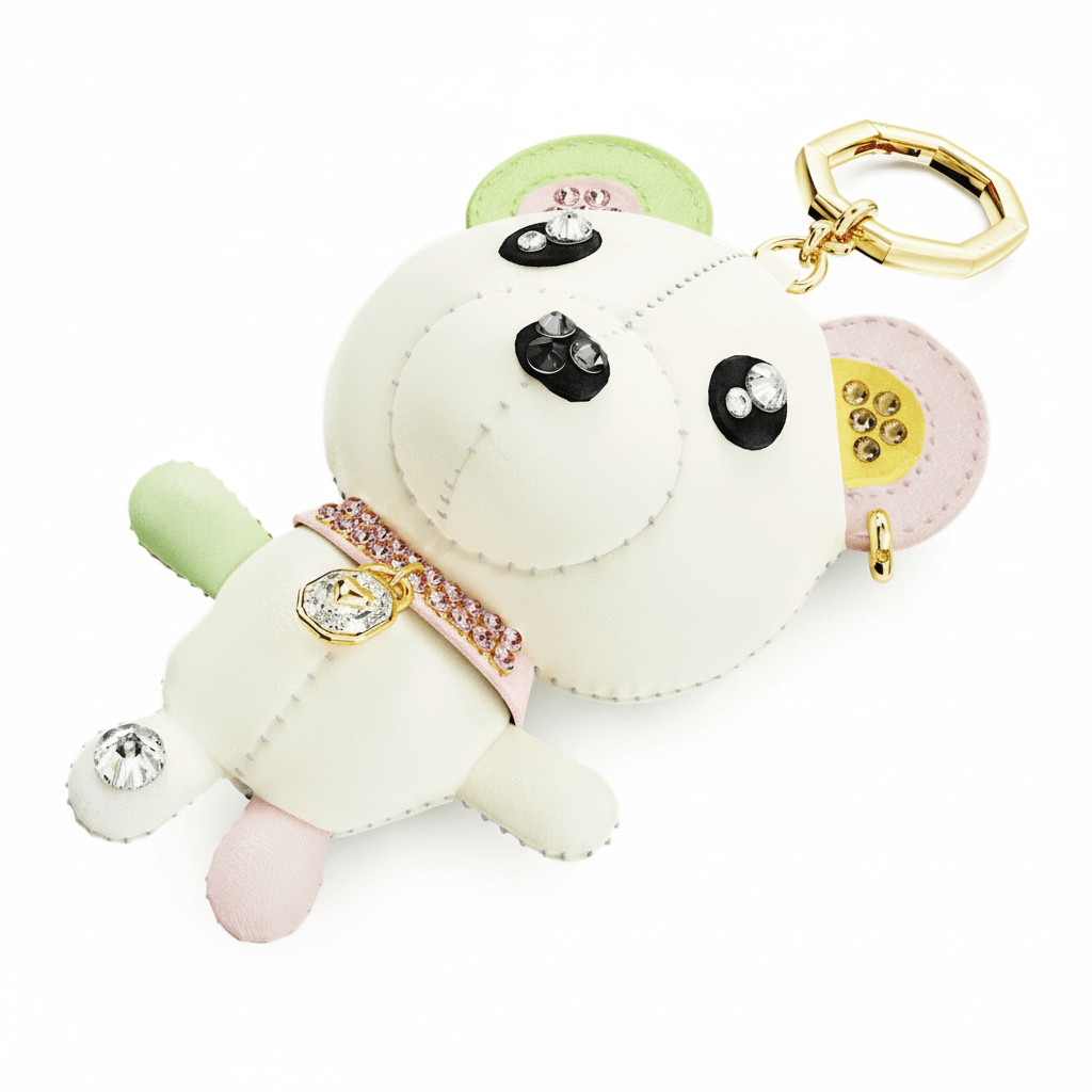 Swarovski Teddy bag charm Bear, Multicolored, Gold-tone plated -Swarovski