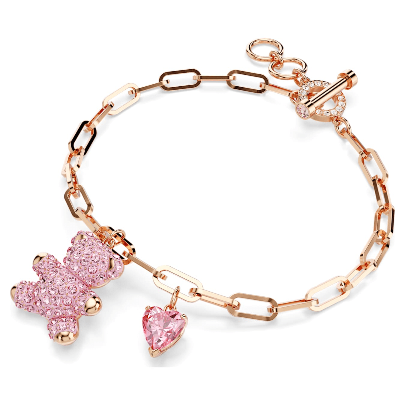 Swarovski Teddy bracelet Bear, Pink, Rose gold-tone plated -Swarovski