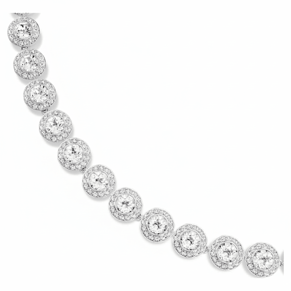 Swarovski Una Angelic necklace Round cut, Medium, White, Rhodium plated -Swarovski
