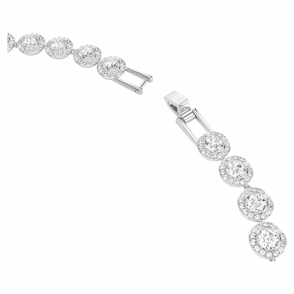 Swarovski Una Angelic necklace Round cut, Medium, White, Rhodium plated -Swarovski