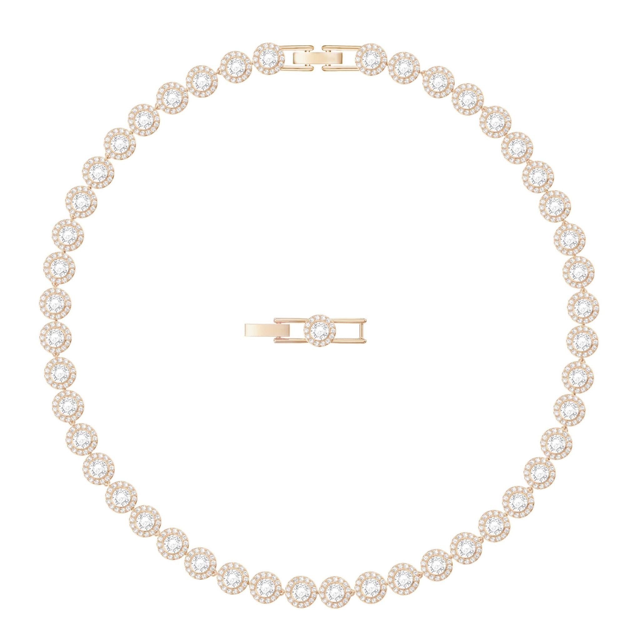 Swarovski Una Angelic necklace Round cut, Medium, White, Rose gold-tone plated -Swarovski