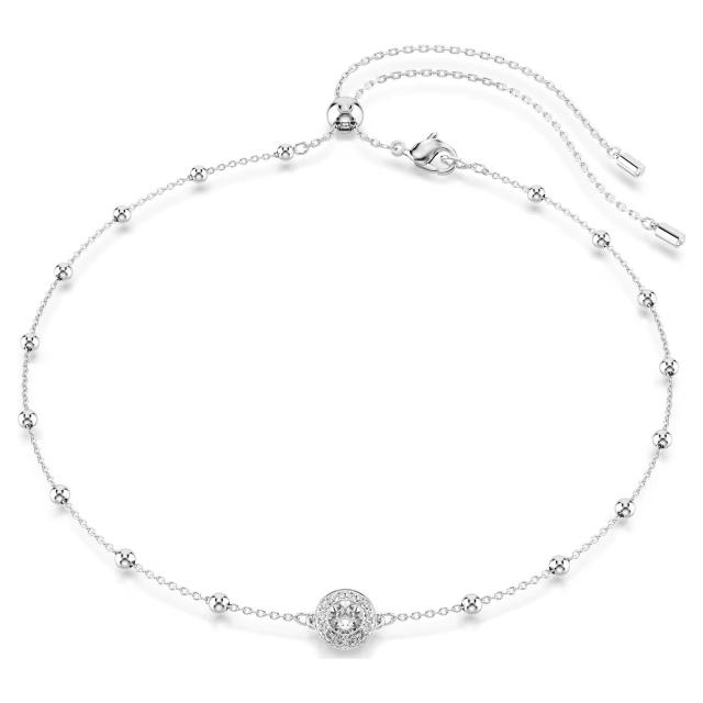 Swarovski Una Angelic Pendant Round cut, Double sided motifs, White, Rhodium plated -Swarovski